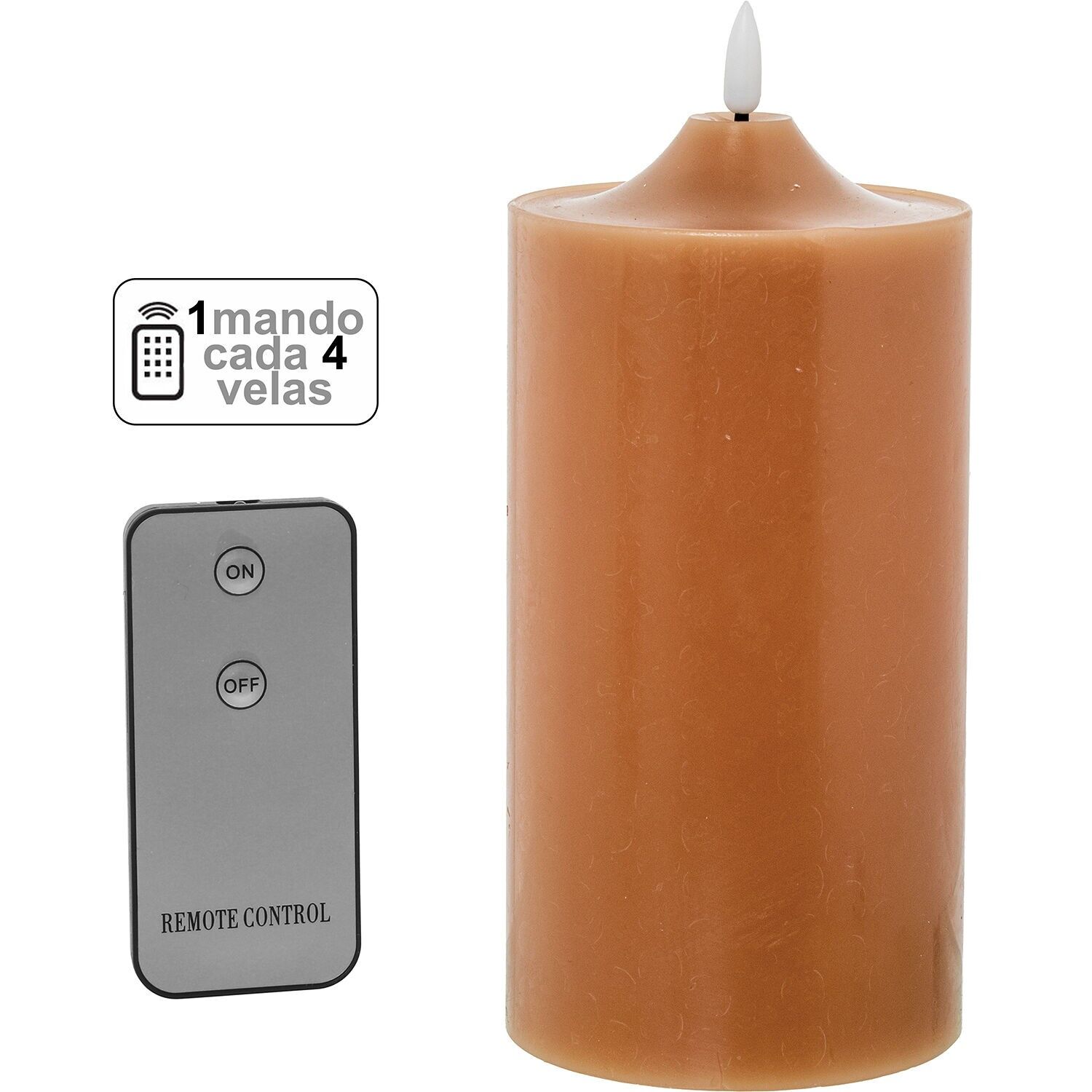 Vela led cera caramelo 1 mandopara cada 4 velas 10x20cm pilas:2xaa no inclui ST29857