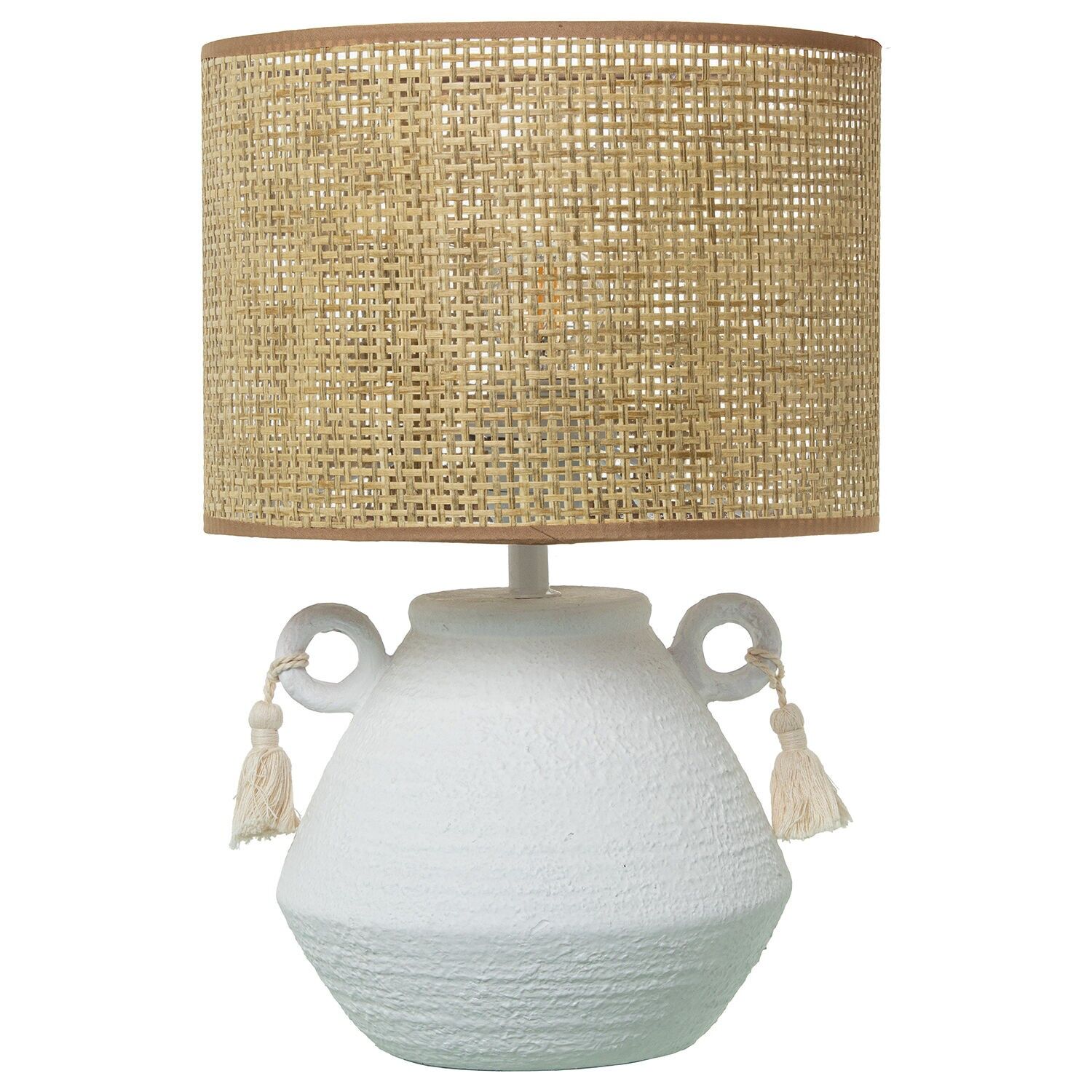 Weiße Keramik-Tischleuchte 25x38cm, Lampenschirm: 25cm ST31473