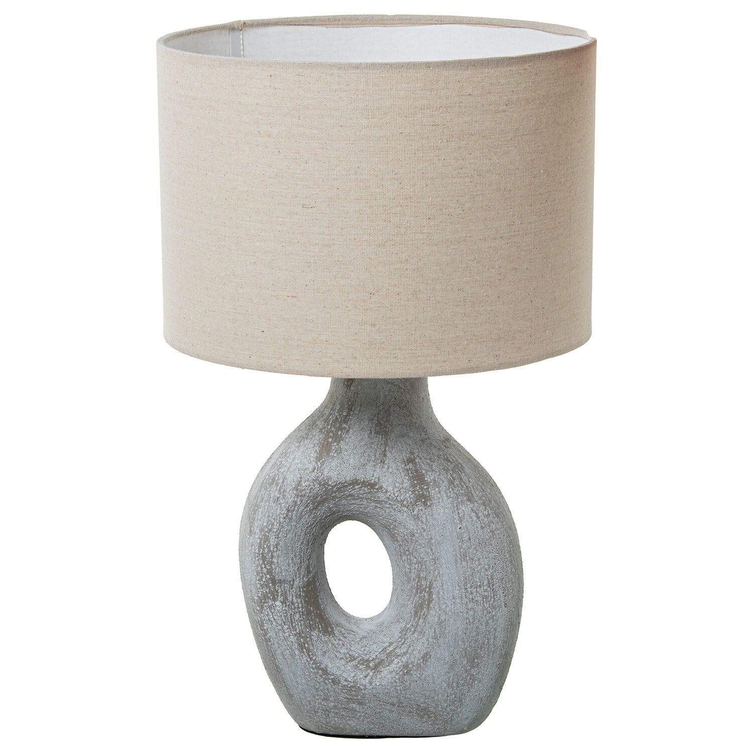 Tischleuchte aus ecrufarbener Keramik, 1 x E27, max. 40 W, 32 x 52 cm, Sockel: 21,5 x 10 x 29 cm, ST39398