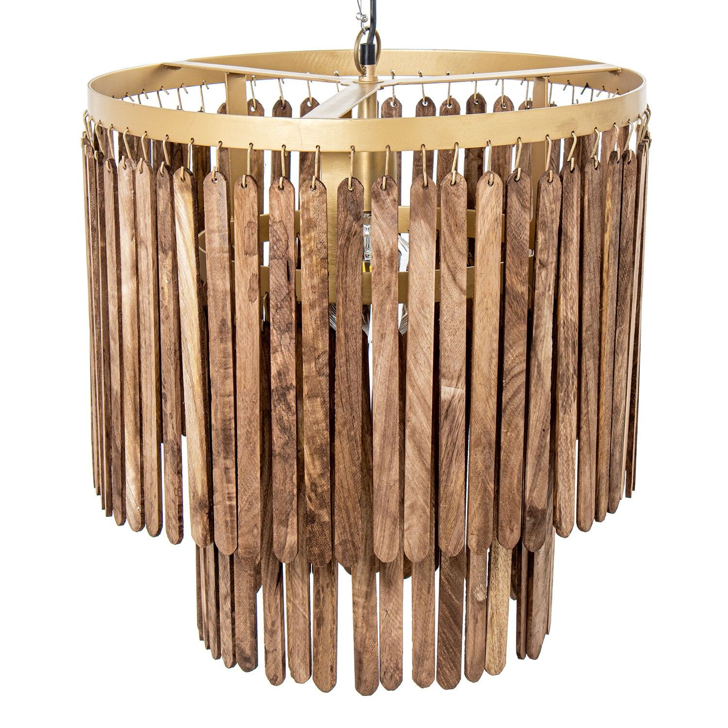 Lampara techo hierro, madera, 1xe27 max25w no incluida 45x45x43cm, cable: 100cm ST39412