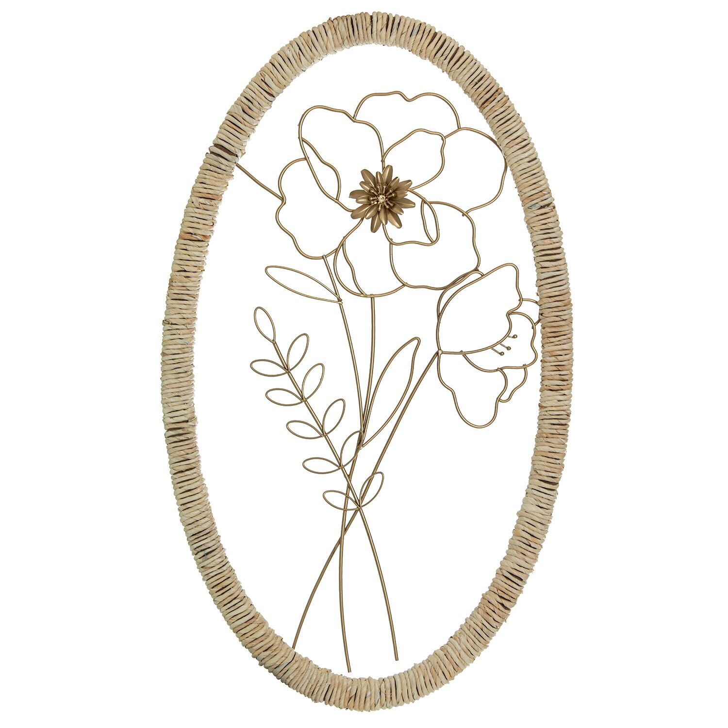 Metallblumen-Wanddekoration 37x2x60cm ST39439