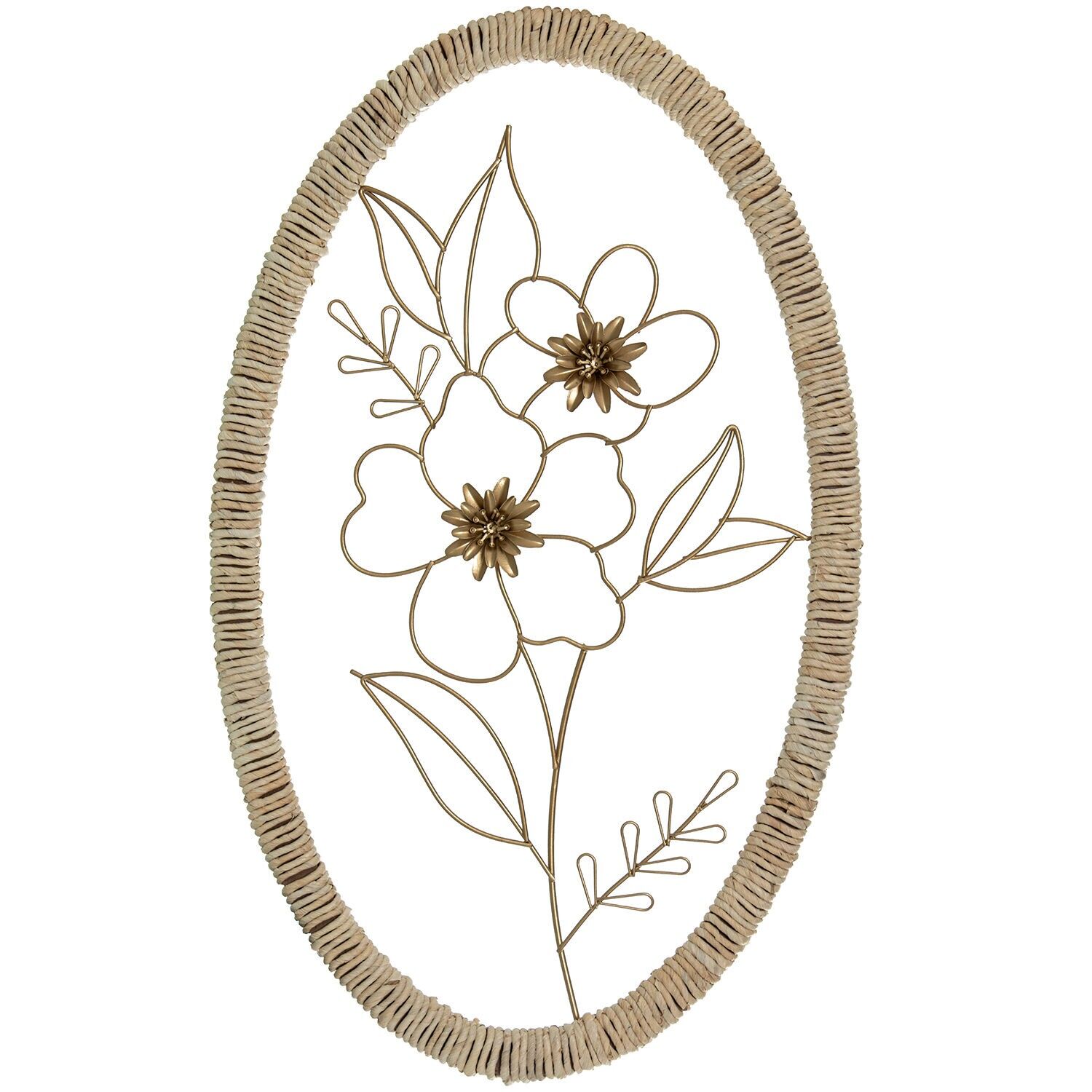 Metallblumen-Wanddekoration 37x2x60cm ST39440