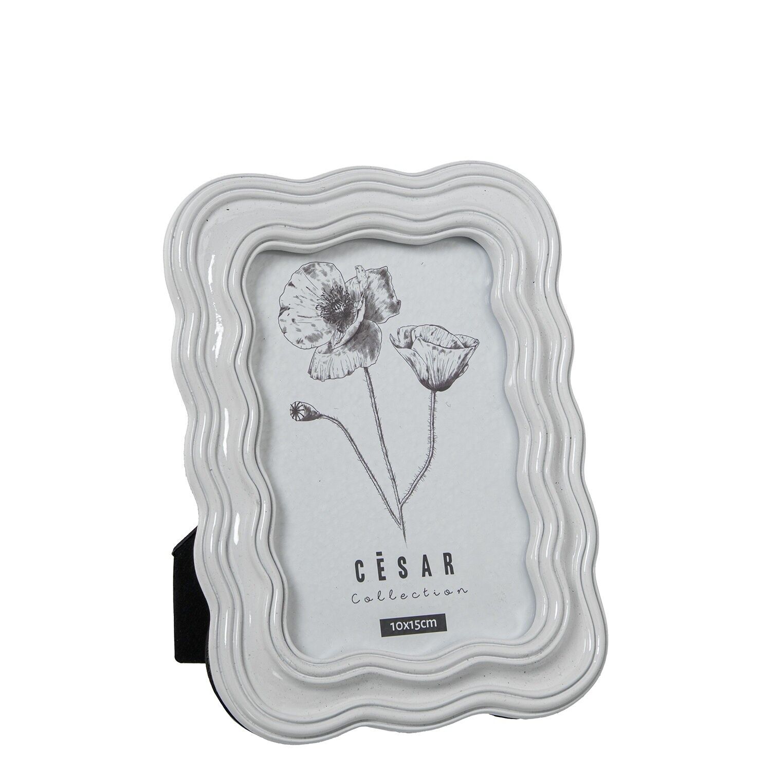 Bilderrahmen aus Kunstharz, 10 x 15 cm, weiß, Außenmaße: 14,5 x 2 x 19,5 cm, ST39514