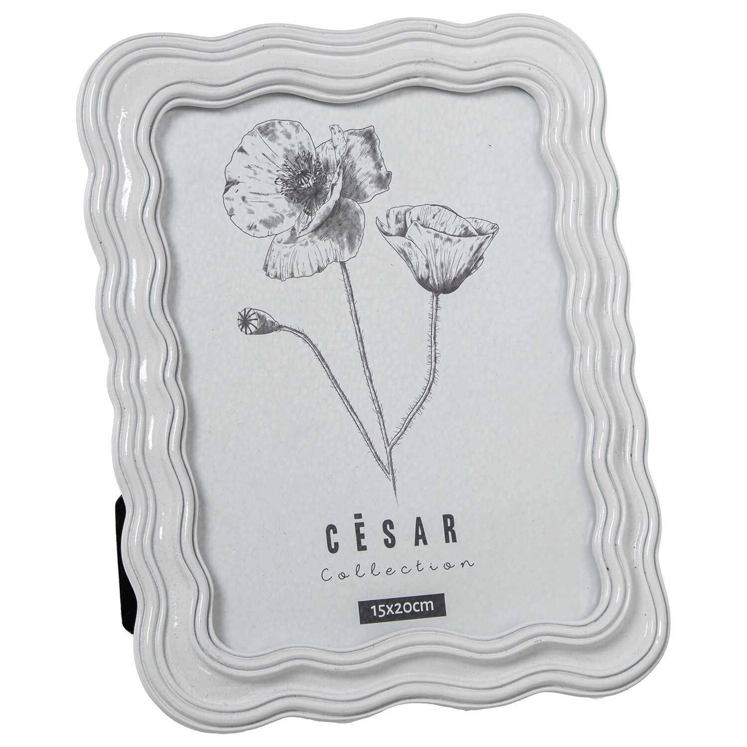 Bilderrahmen aus Kunstharz, 15 x 20 cm, weiß, Außenmaße: 19,5 x 2 x 24,5 cm, ST39515