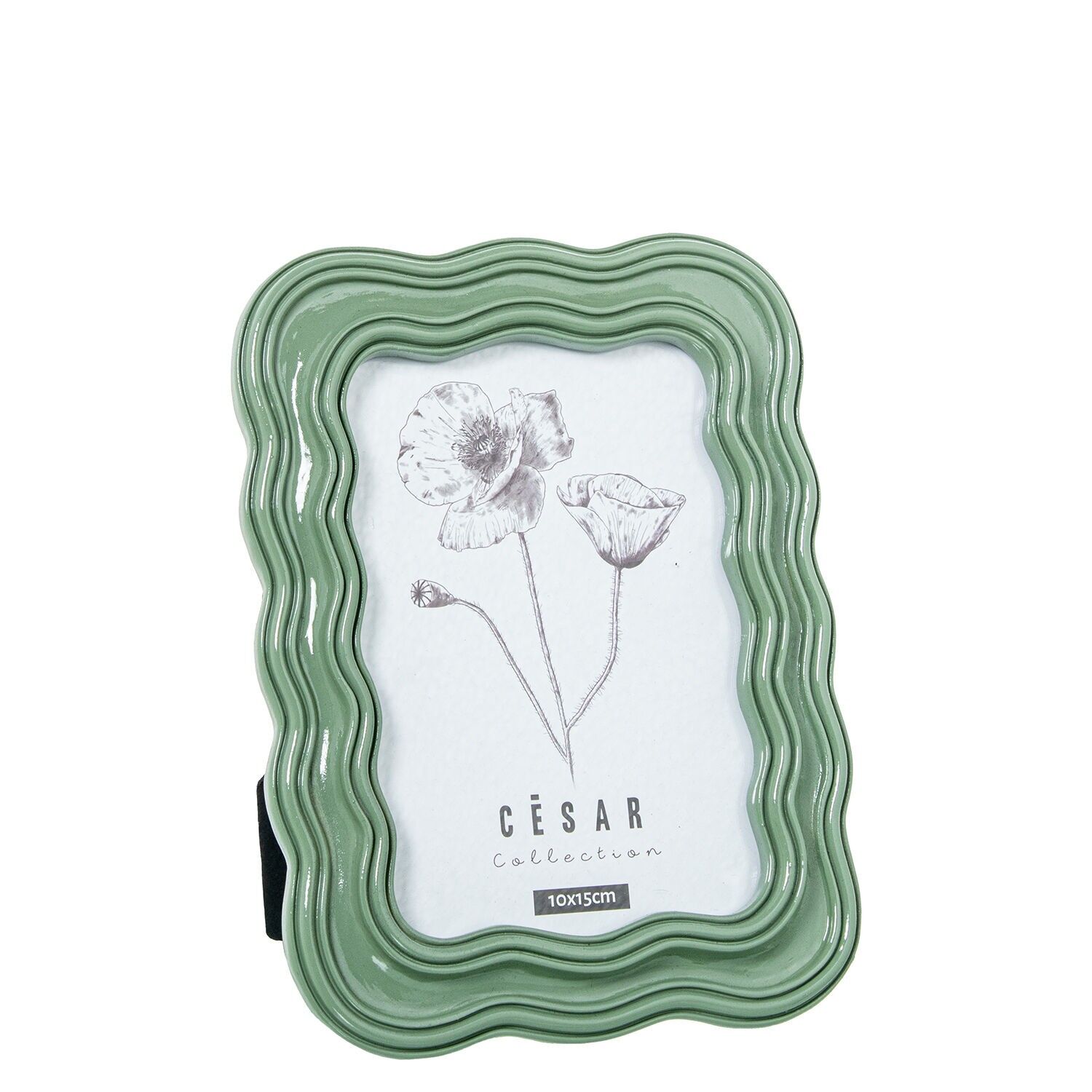 Bilderrahmen aus Kunstharz, 10 x 15 cm, grün, Außenmaße: 14,5 x 2 x 19,5 cm, ST39518