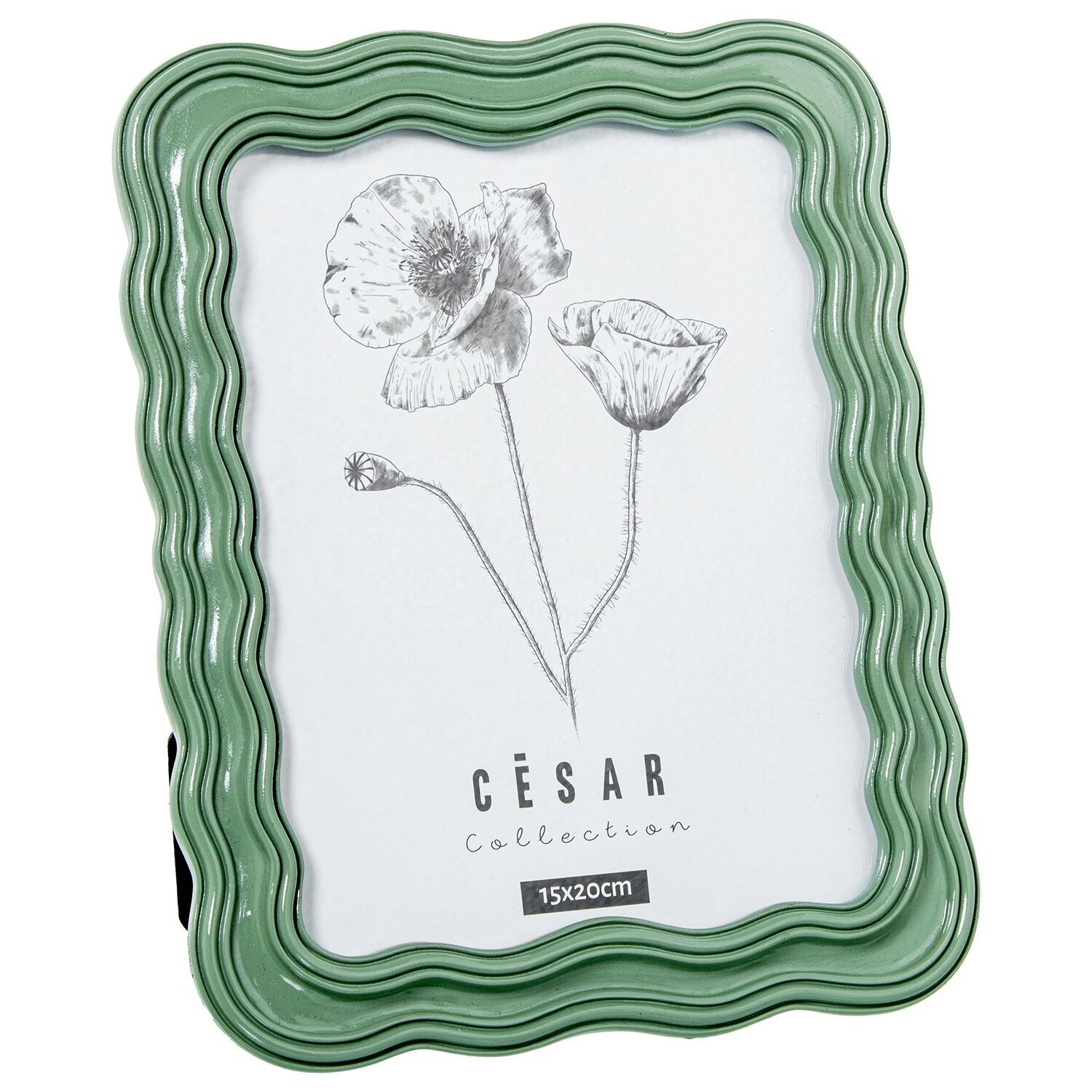 Bilderrahmen aus Kunstharz, 15 x 20 cm, grün, Außenmaße: 19,5 x 2 x 24,5 cm, ST39519