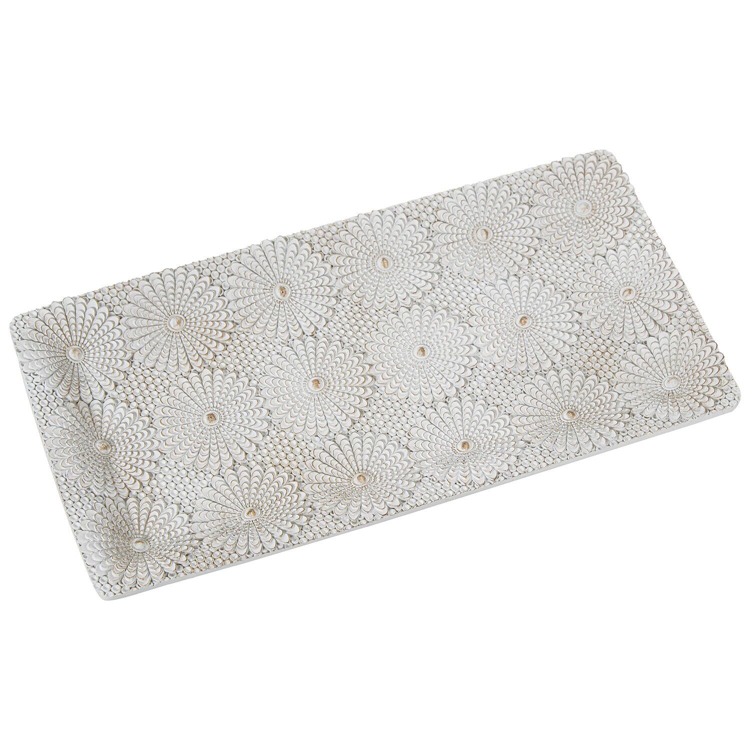 Tablett aus weißem Kunstharz, 29 x 15 x 1,5 cm, ST39553