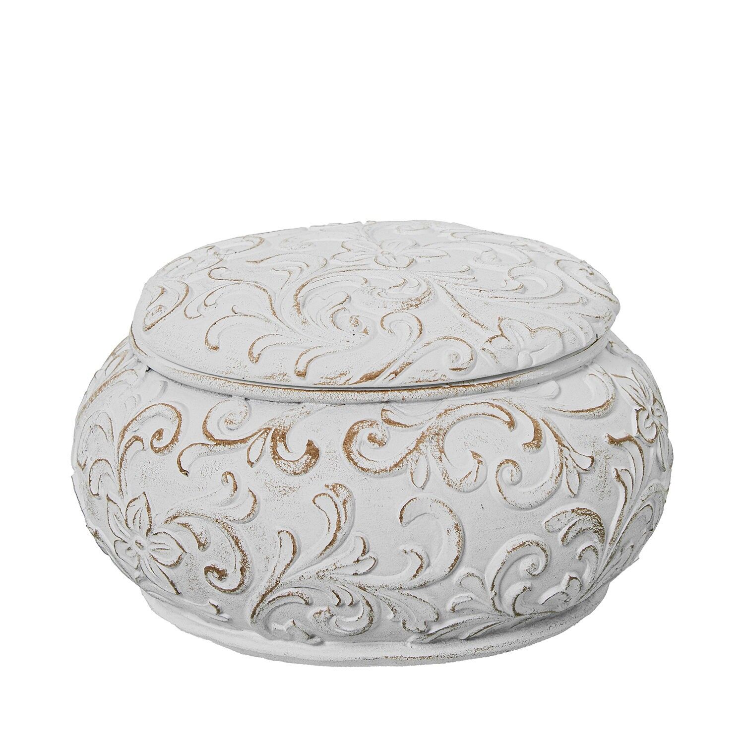 Weiße Schmuckschatulle aus Kunstharz, 12 x 7 cm, ST39565