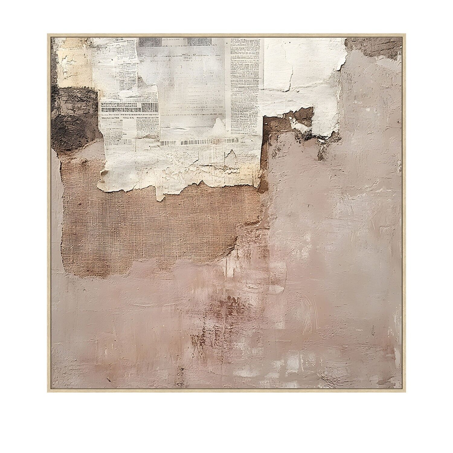 Abstrakter Leinwanddruck mit Naturholzrahmen, 100x100 cm, ST39608