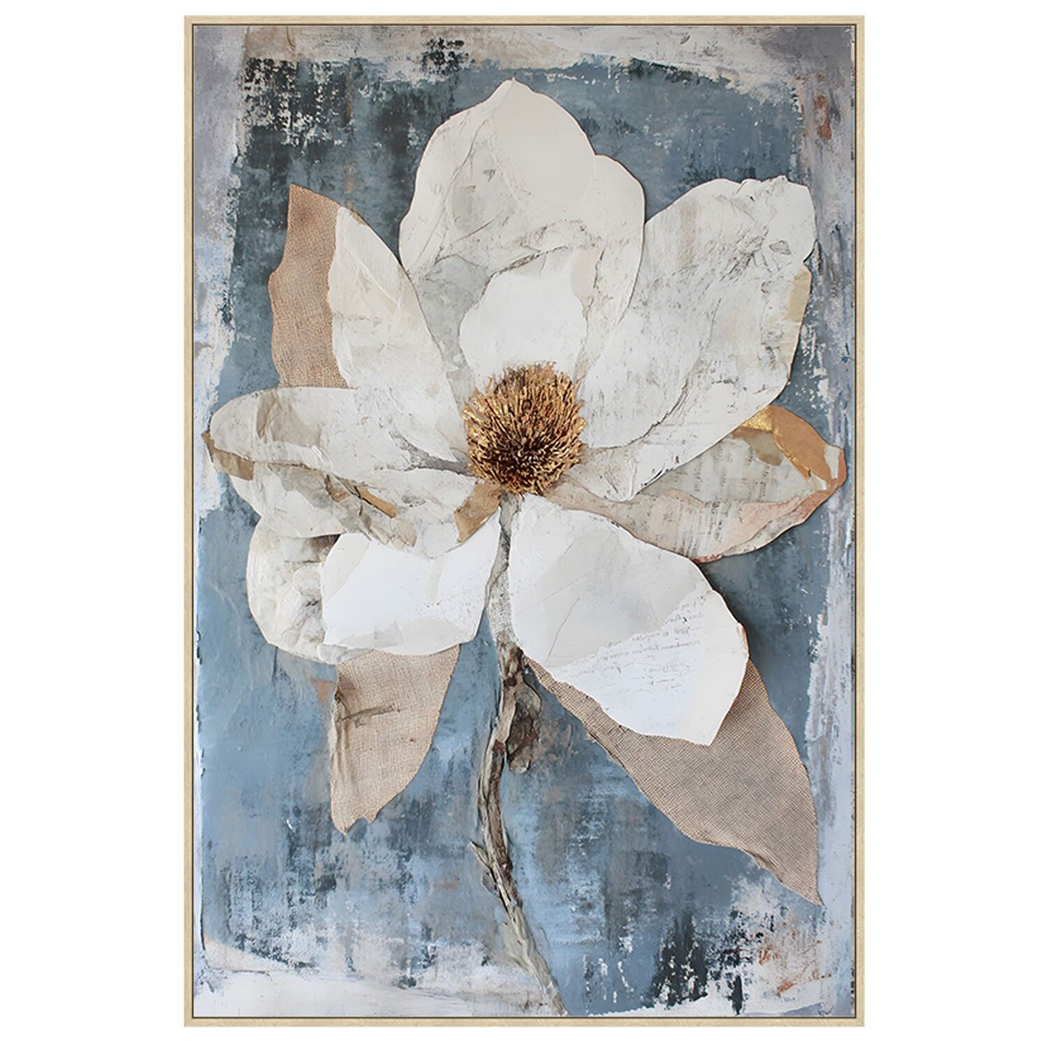Leinwanddruck mit Naturholzrahmen, 80 x 120 cm, Blumenmotiv, ST39606