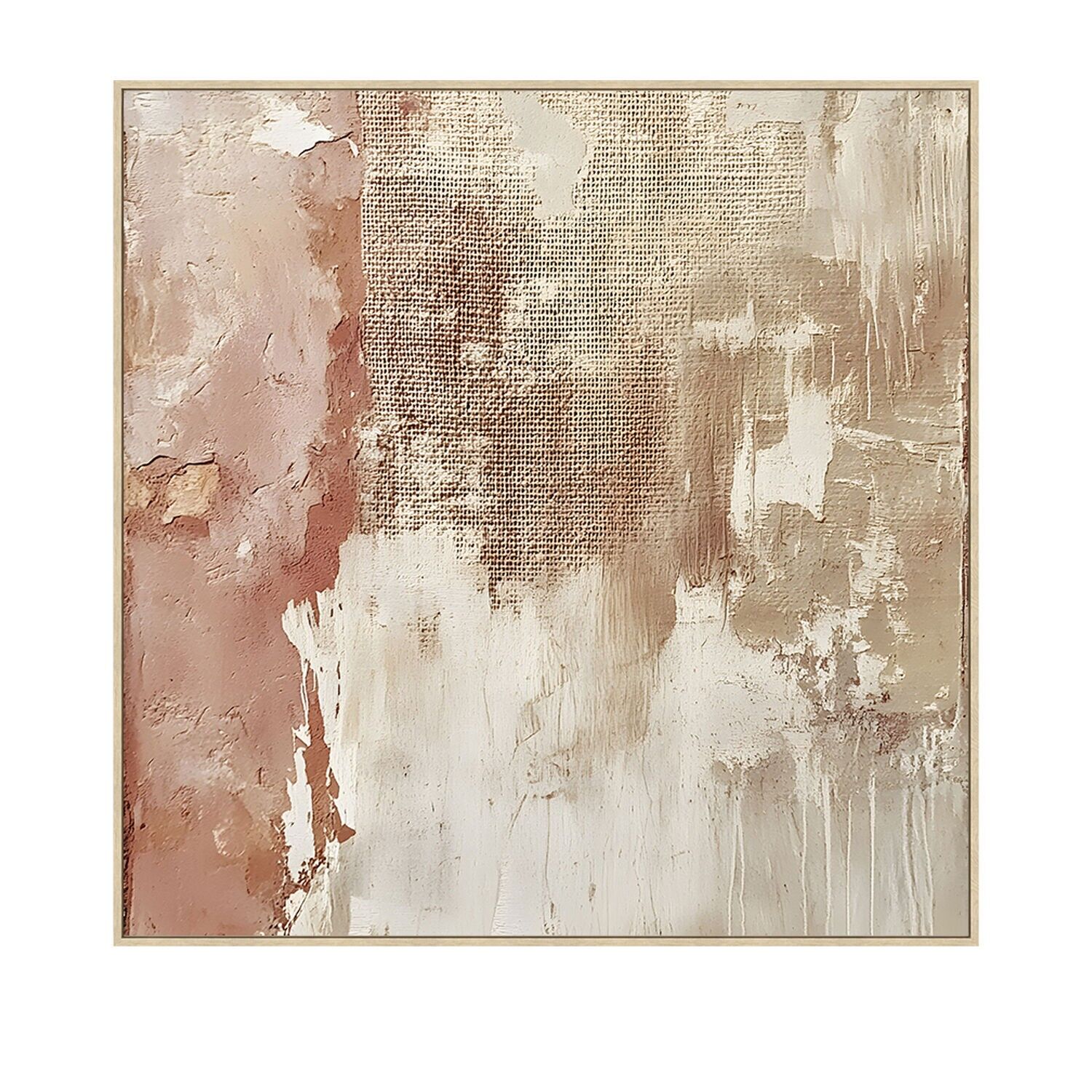 Abstrakter Leinwanddruck mit Naturholzrahmen, 100x100 cm, ST39607