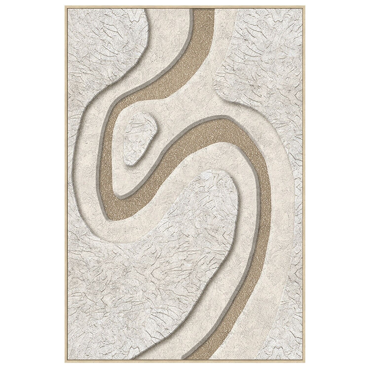 Abstrakter Leinwanddruck mit Naturholzrahmen, 80 x 120 cm, ST39615