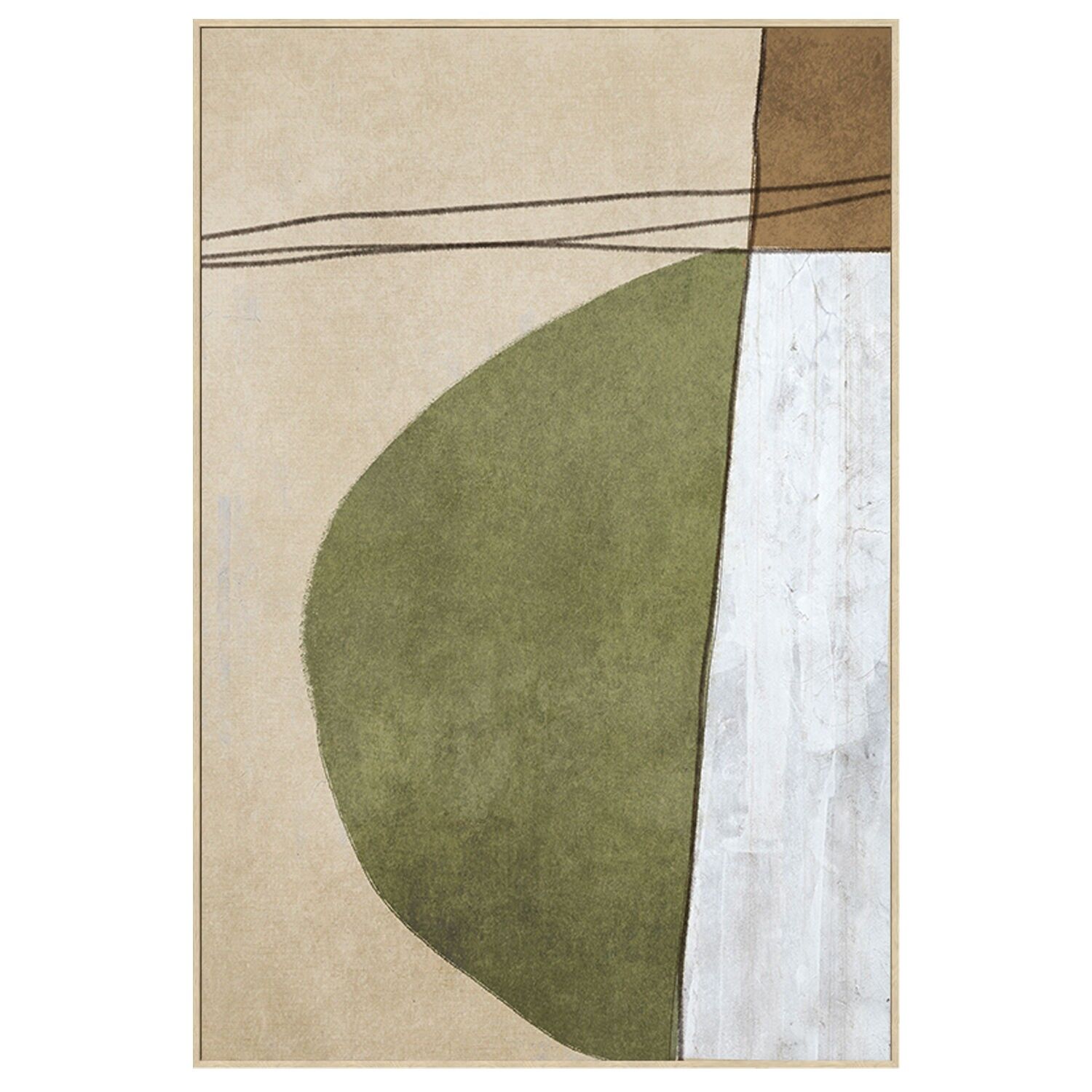 Abstrakter Leinwanddruck mit Naturholzrahmen, 80x120 cm, ST39630