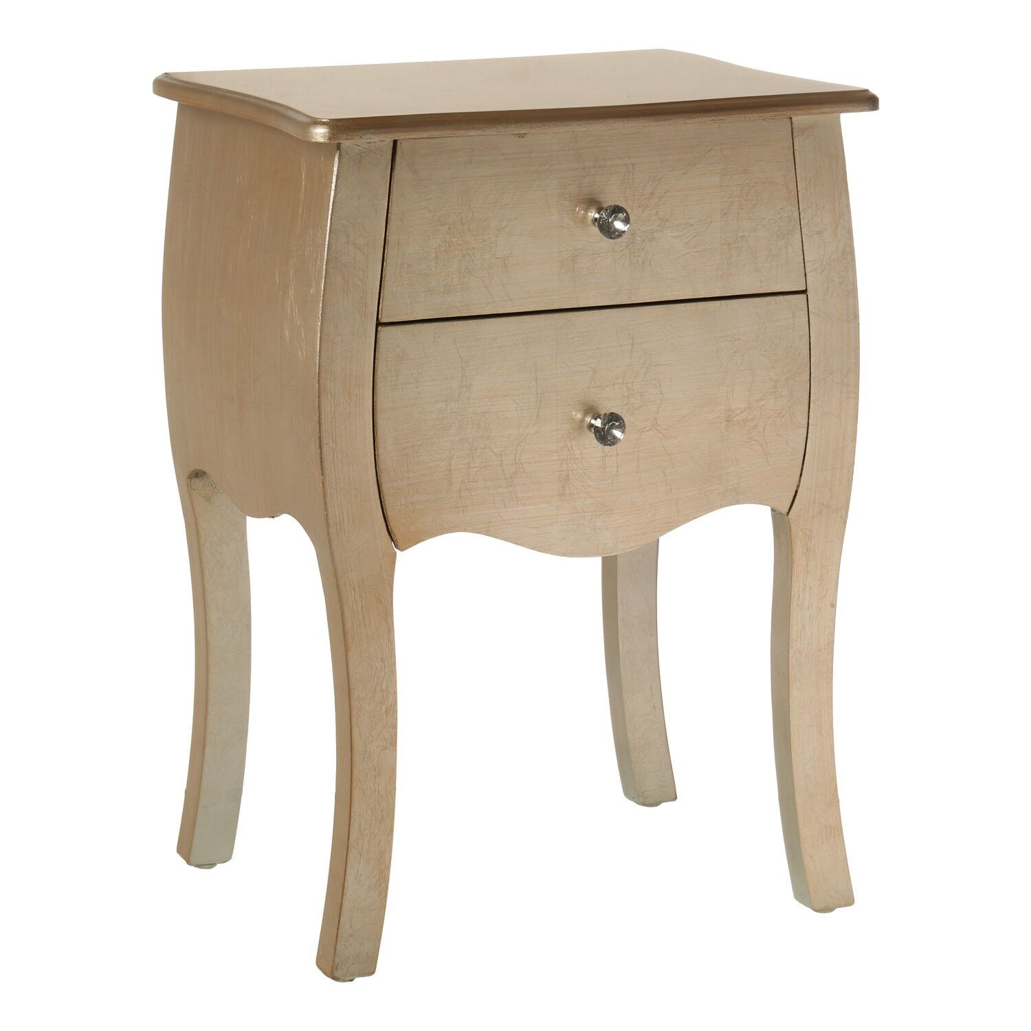 Bedside table with 2 drawers, champagne wood, 45x36x62cm, wood: fir and MDF ST40225