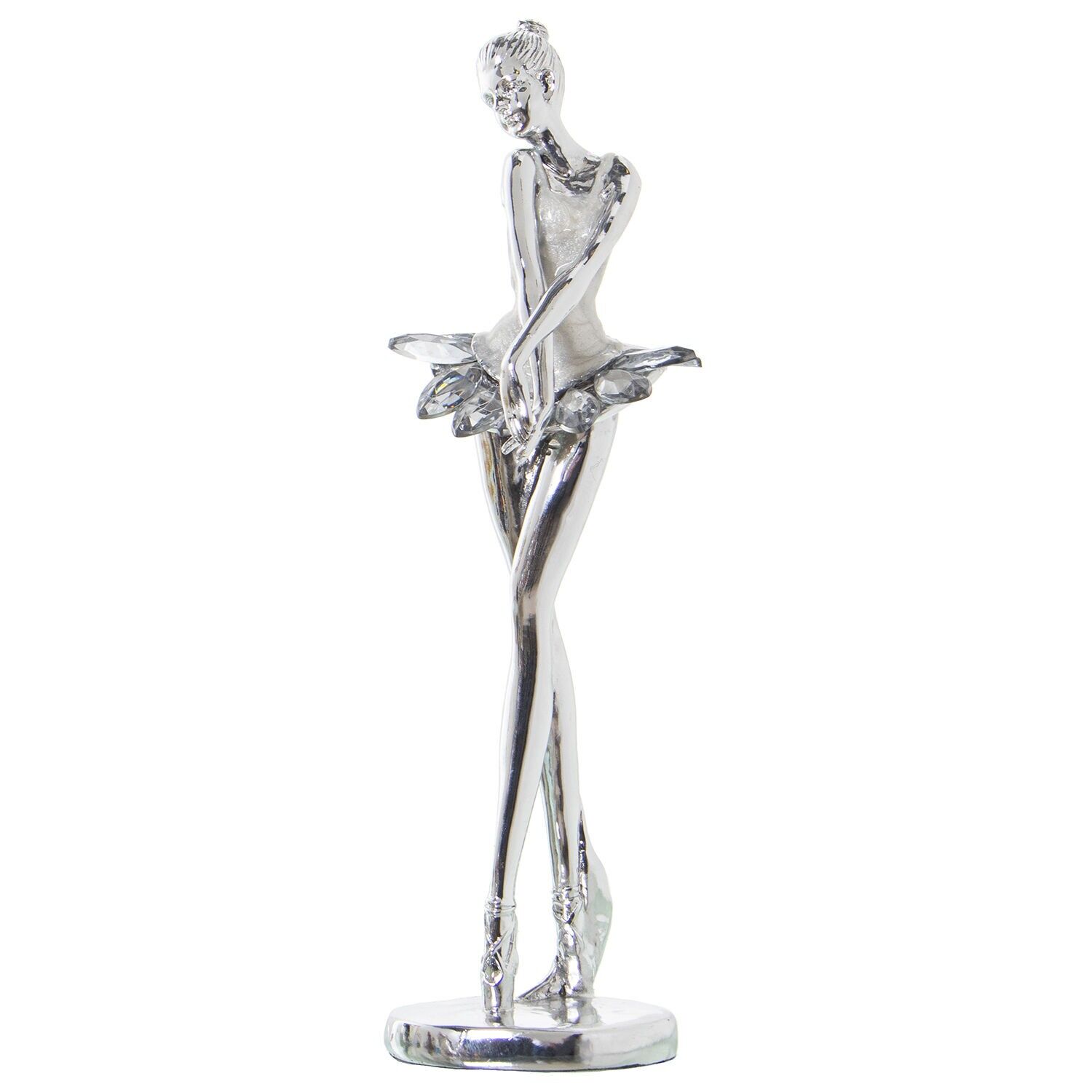 Ballerina-Figur aus Silberharz, 8x7x26cm ST48942
