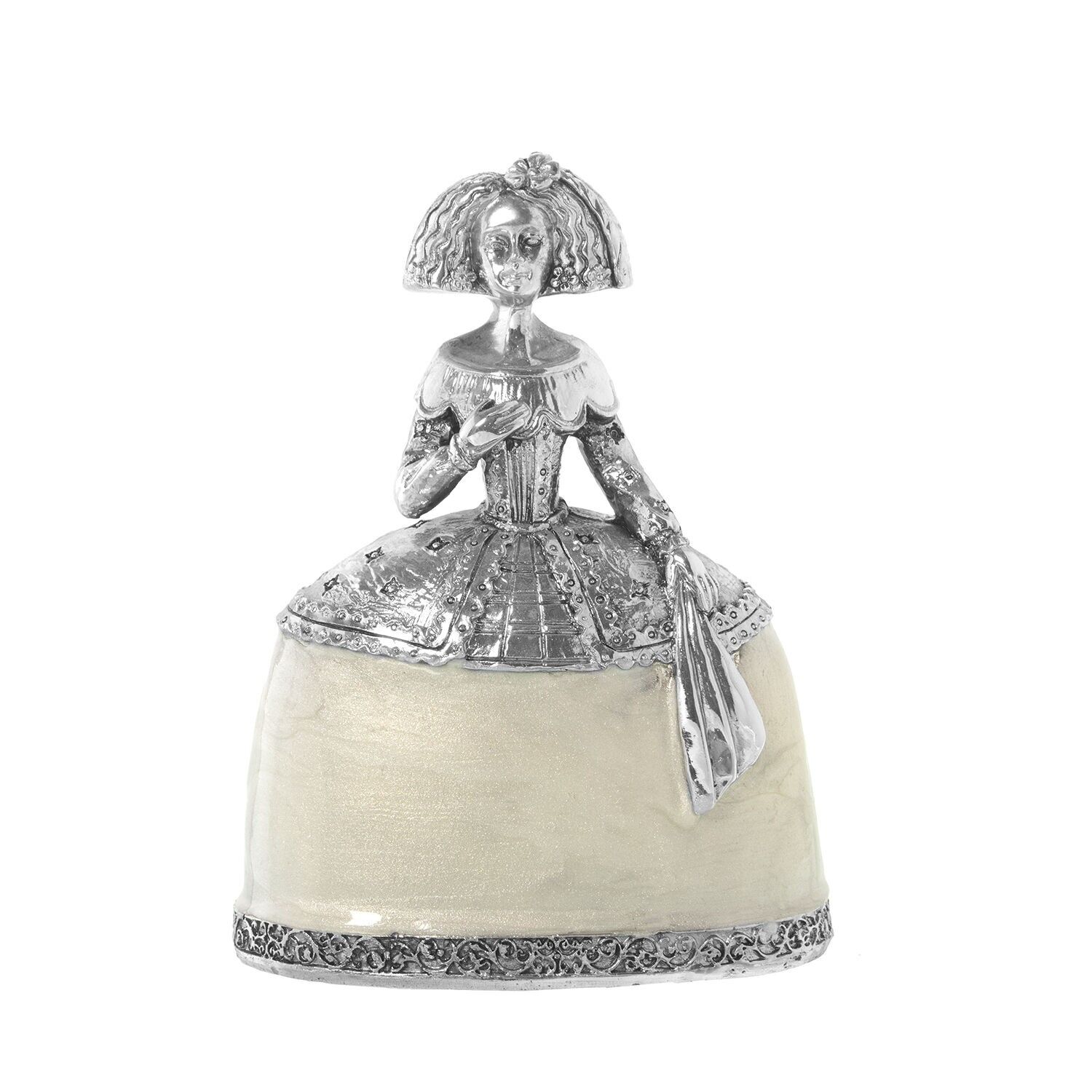 Menina-Figur, 15 cm, Silberharz, Perlmutt, 11 x 5 cm, 5 x 15 cm, ST49361