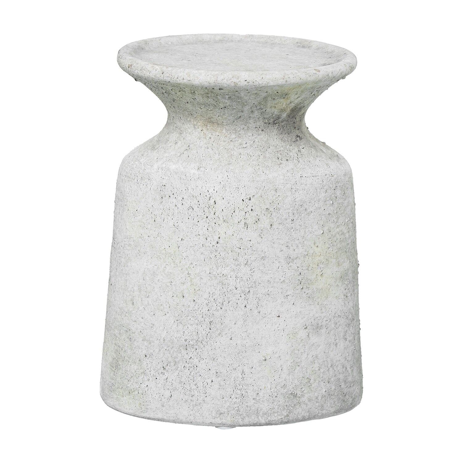 Rustikaler weißer Keramik-Kerzenhalter 13x11x17cm ST50494