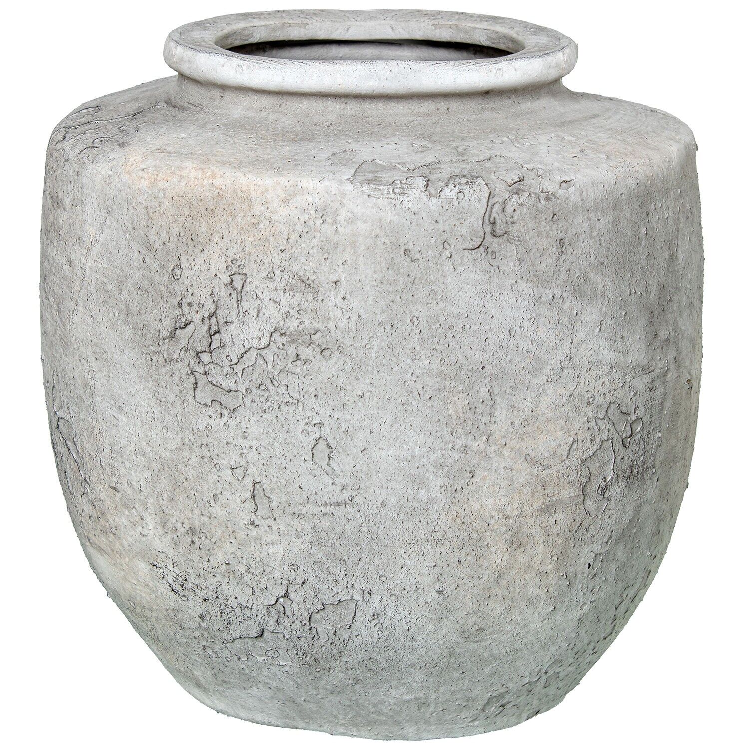 Rustikale graue Keramikvase 17x14cm ST50490