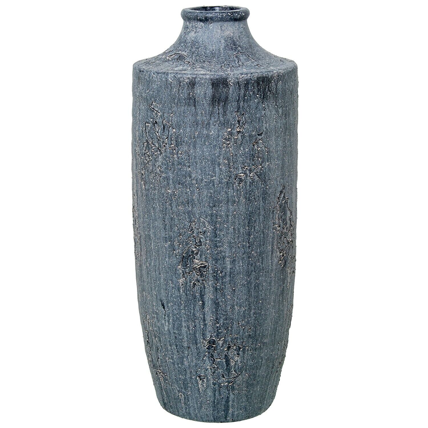 Keramikvase 42 cm, rustikal grau, 17 x 42 cm, ST50606