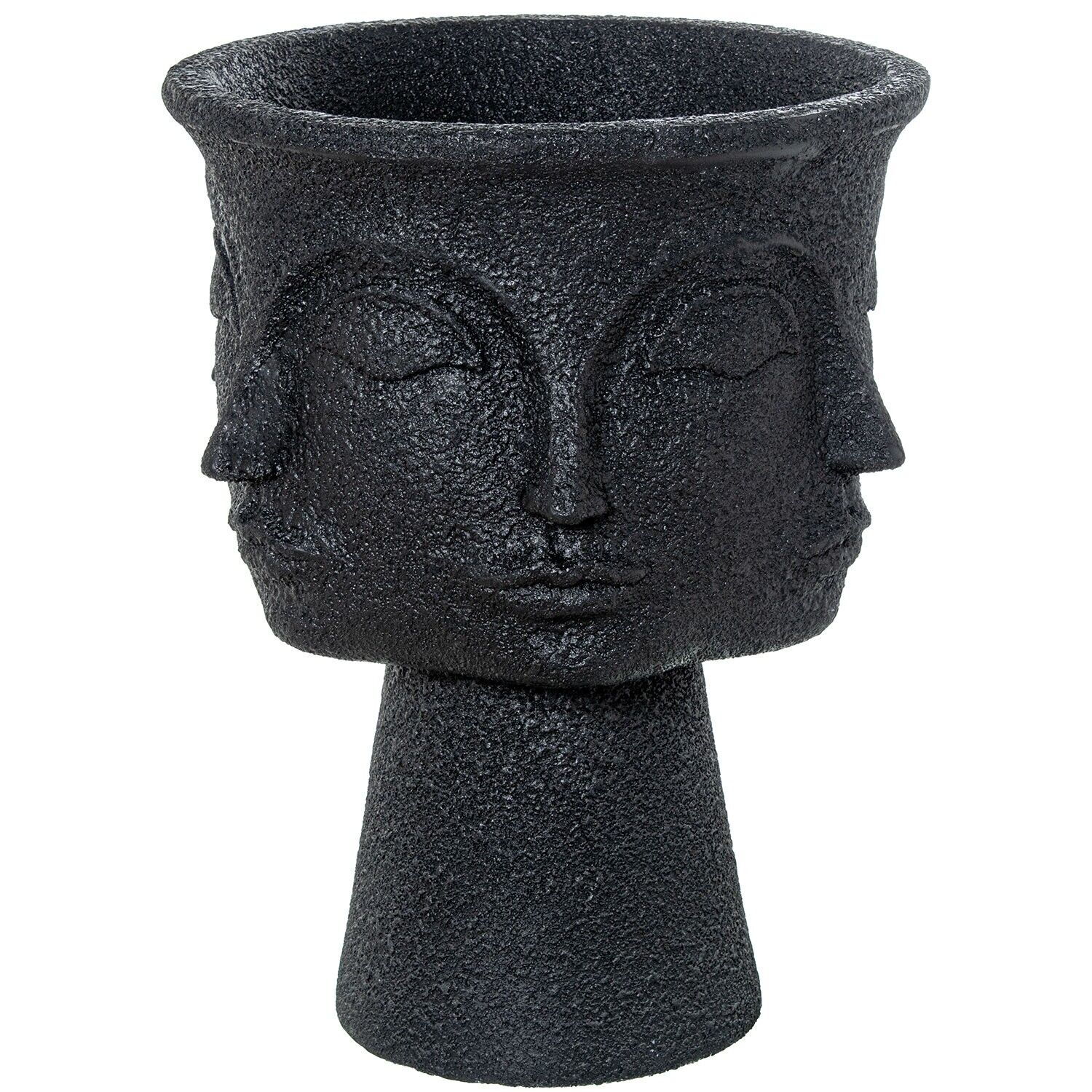 Dreiseitiger Pflanzkübel aus Kunstharz, schwarze Granulate, 49 x 62 cm, hohl: 18, 41 x 17 cm ST50636