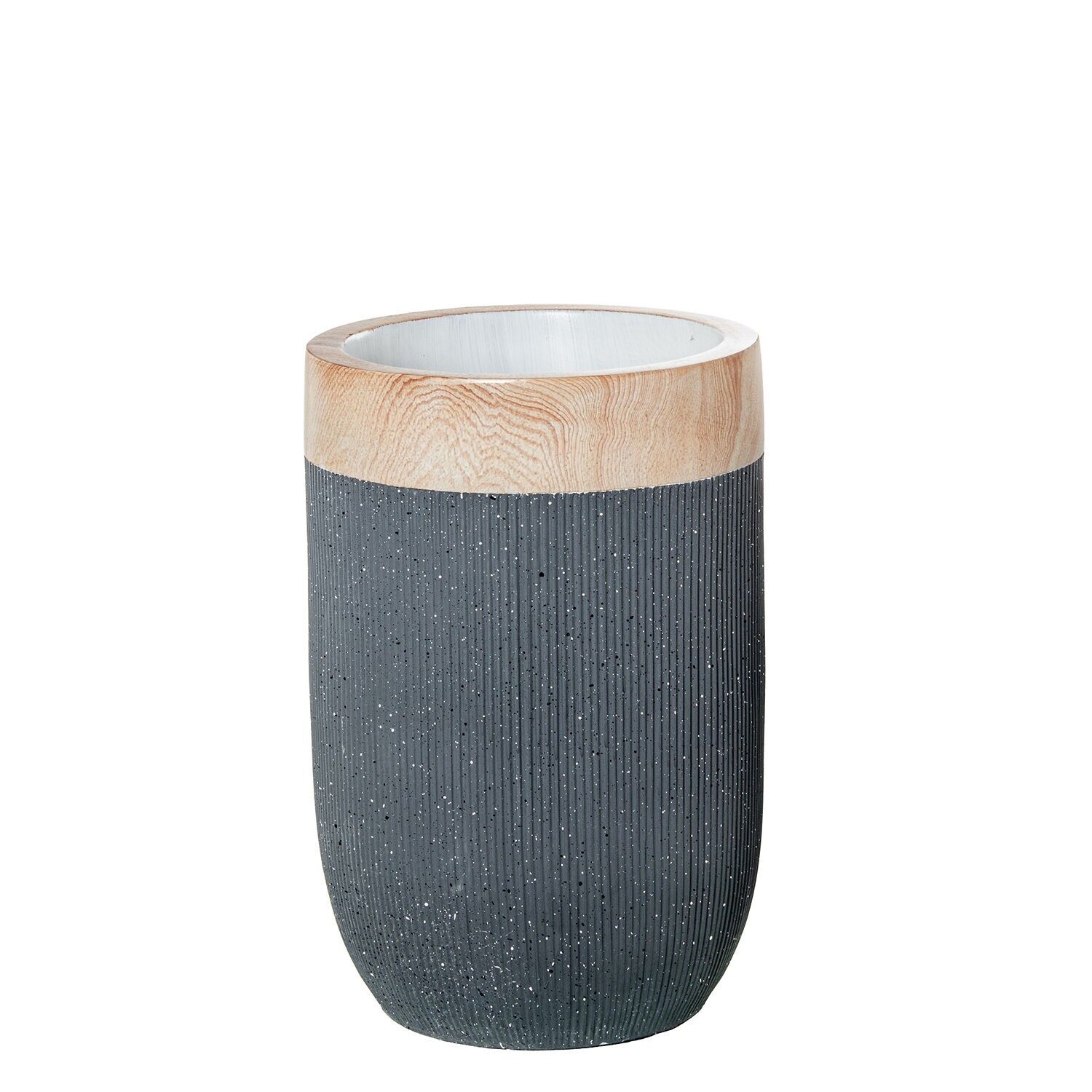 Macetero resina color granit0con borde simulacion madera 40x61cm hueco:14, 33x34cm ST50643