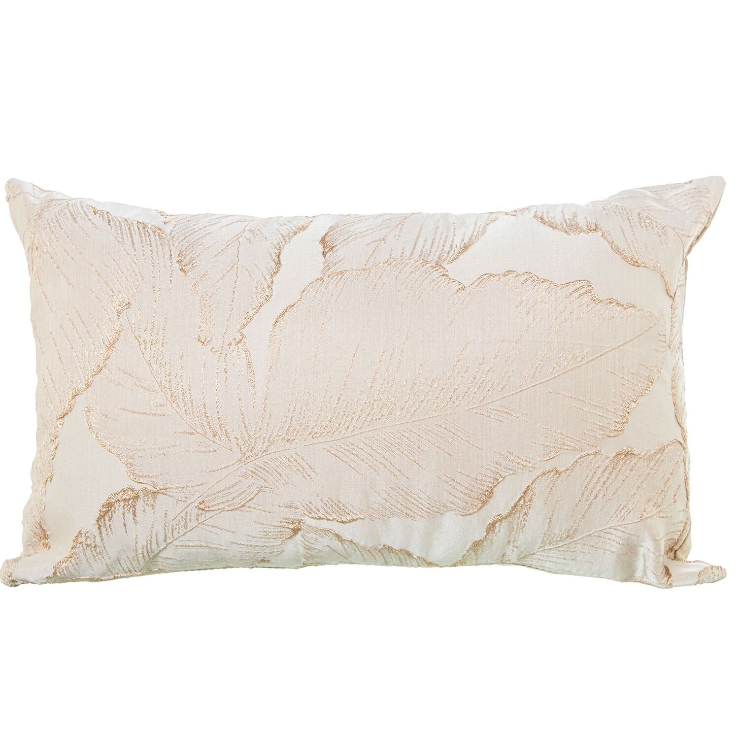 Kissen 50x30cm cremebraune Blätter 100% Polyester 50x30cm, mit Reißverschluss ST50661