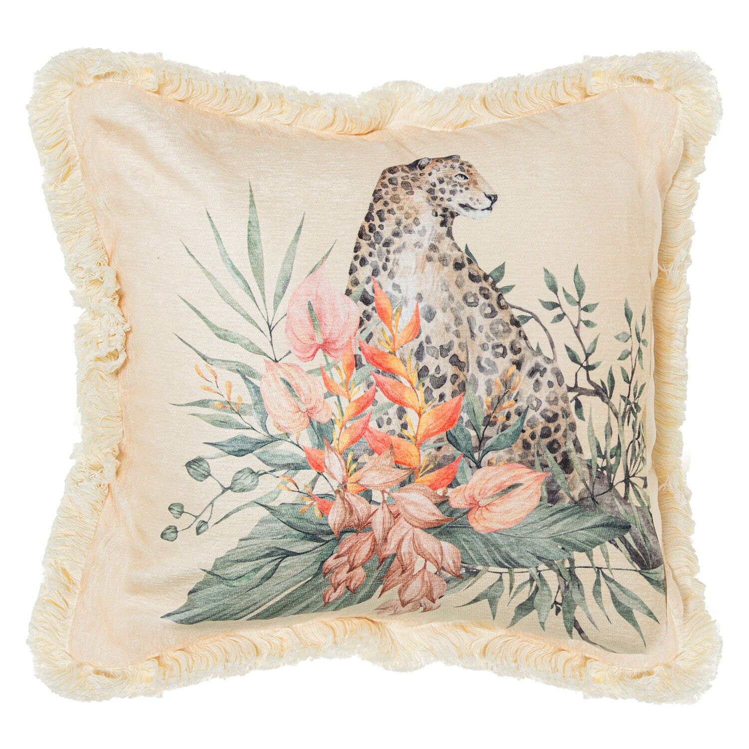 Kissen 45x45cm beige Leopard 100% Polyester 45x45cm, mit Reißverschluss ST50667