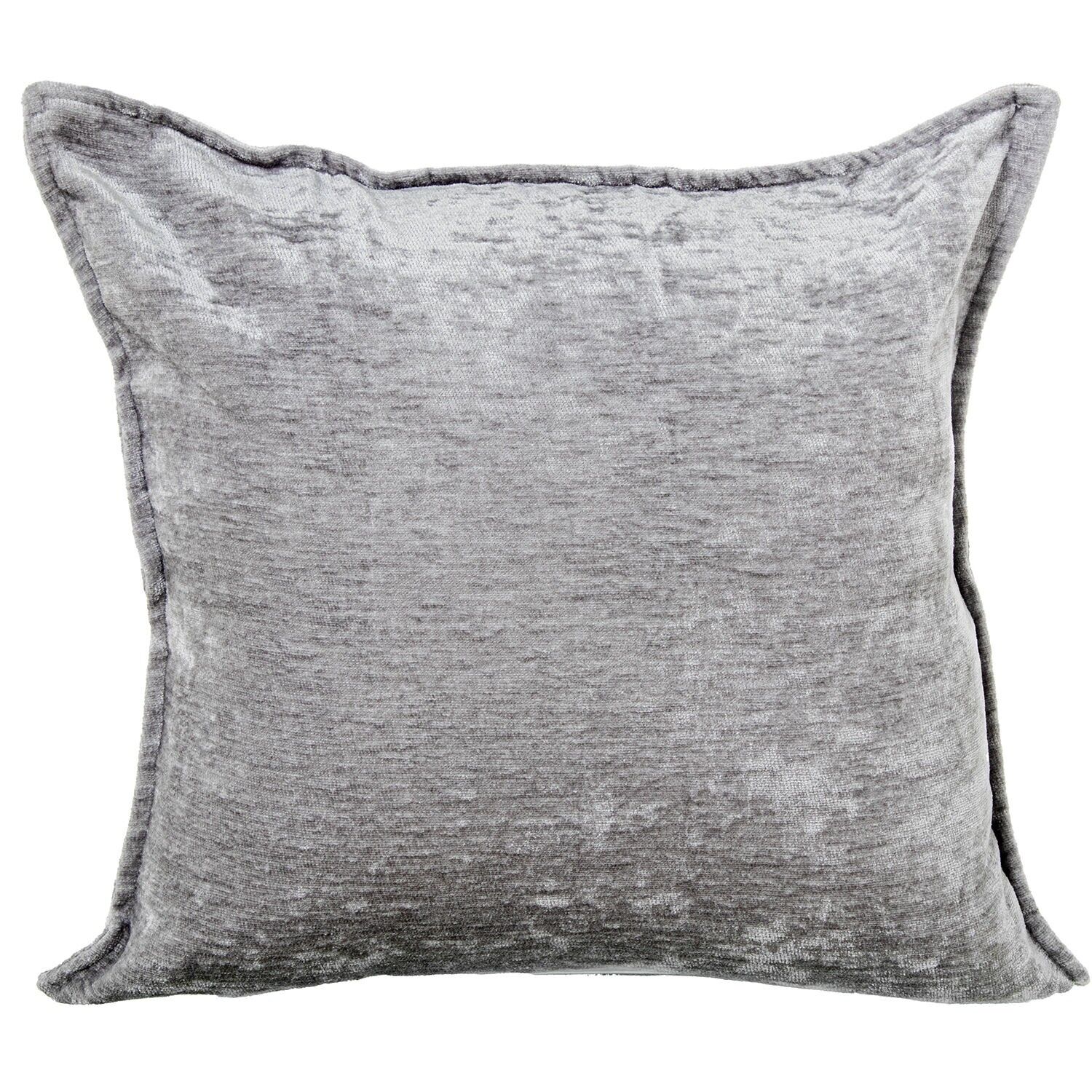 Kissen 45x45cm Samt 100% Polyester grau 45x45cm, mit Reißverschluss ST50702