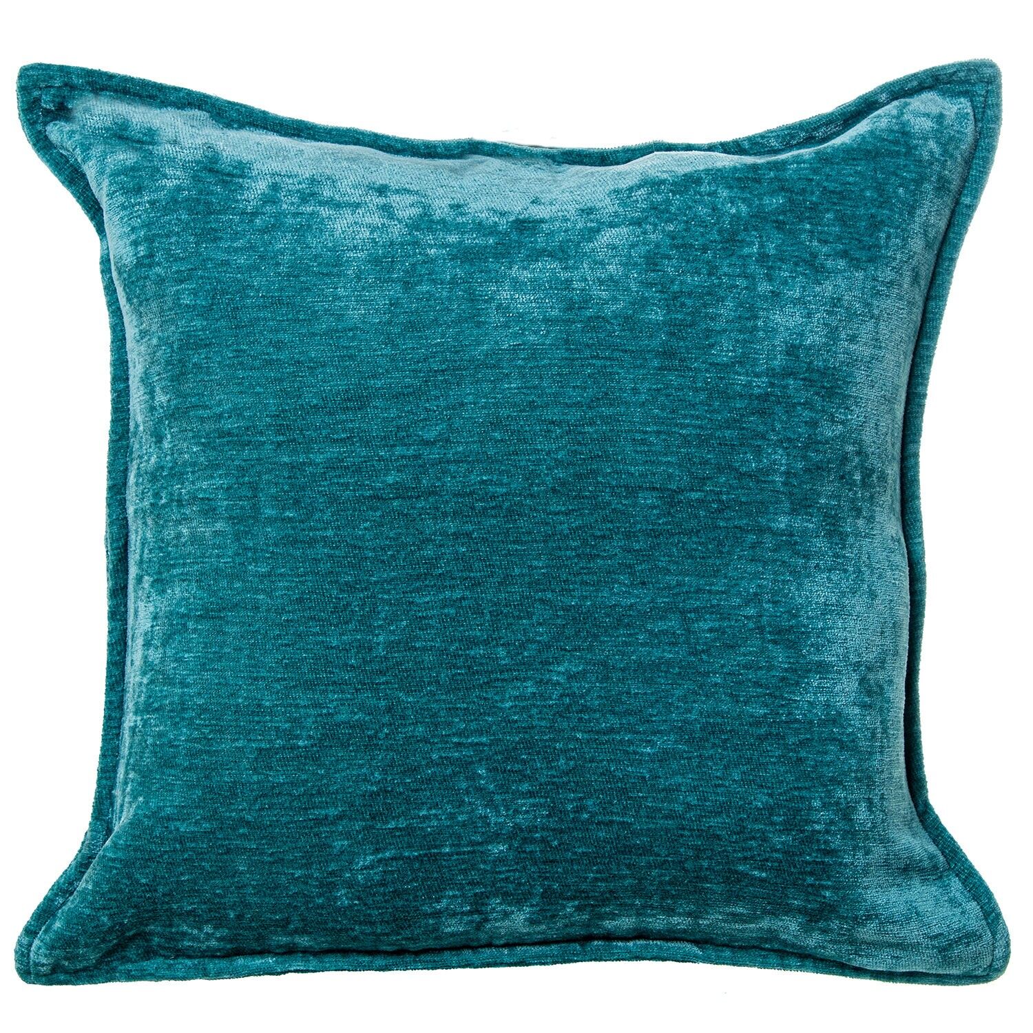Kissen 45x45cm Samt 100% Polyester petrolblau 45x45cm, mit Reißverschluss ST50706
