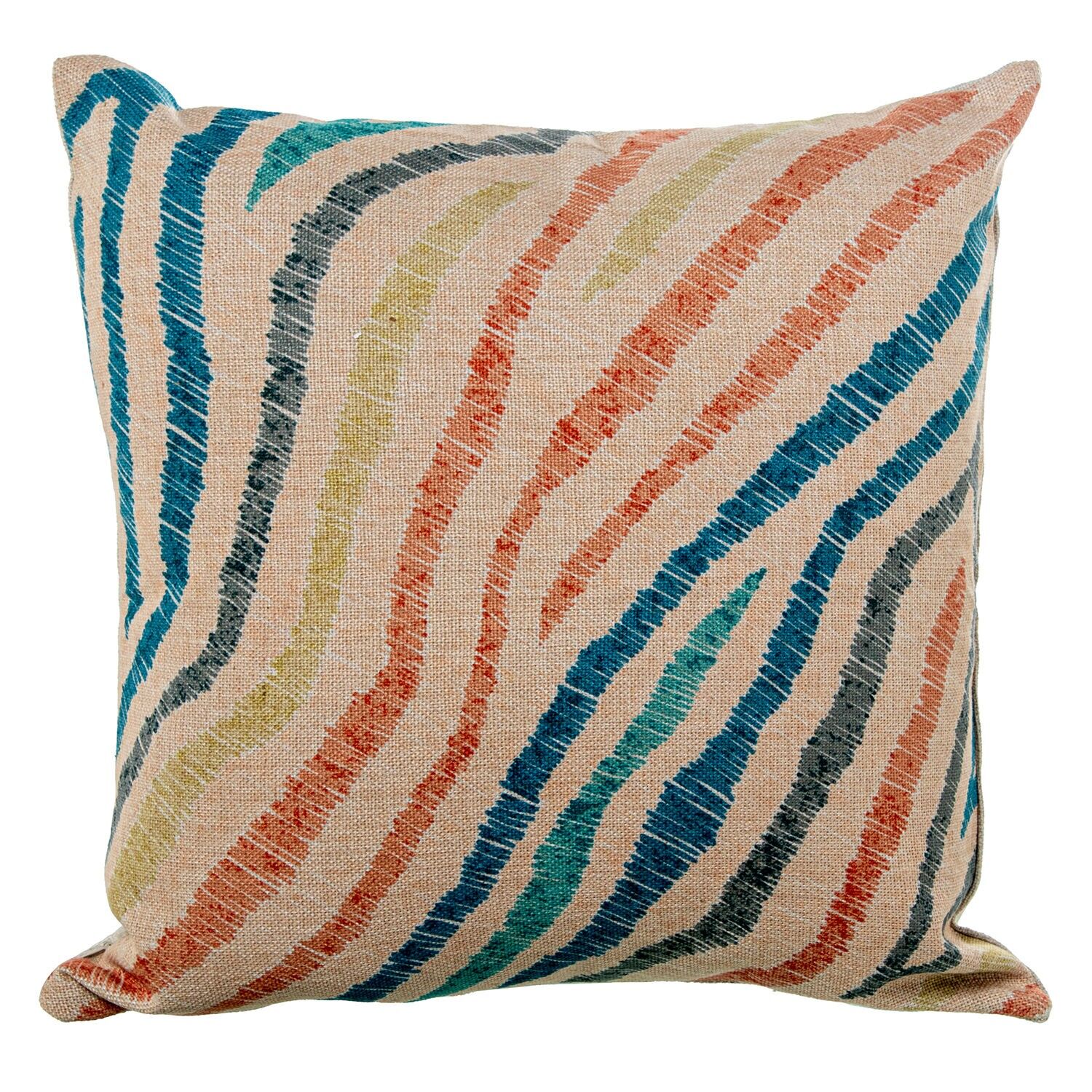 Kissen 45x45cm 85% Polyester 15% Baumwolle mehrfarbige Streifen 45x45cm, mit Reißverschluss ST50733