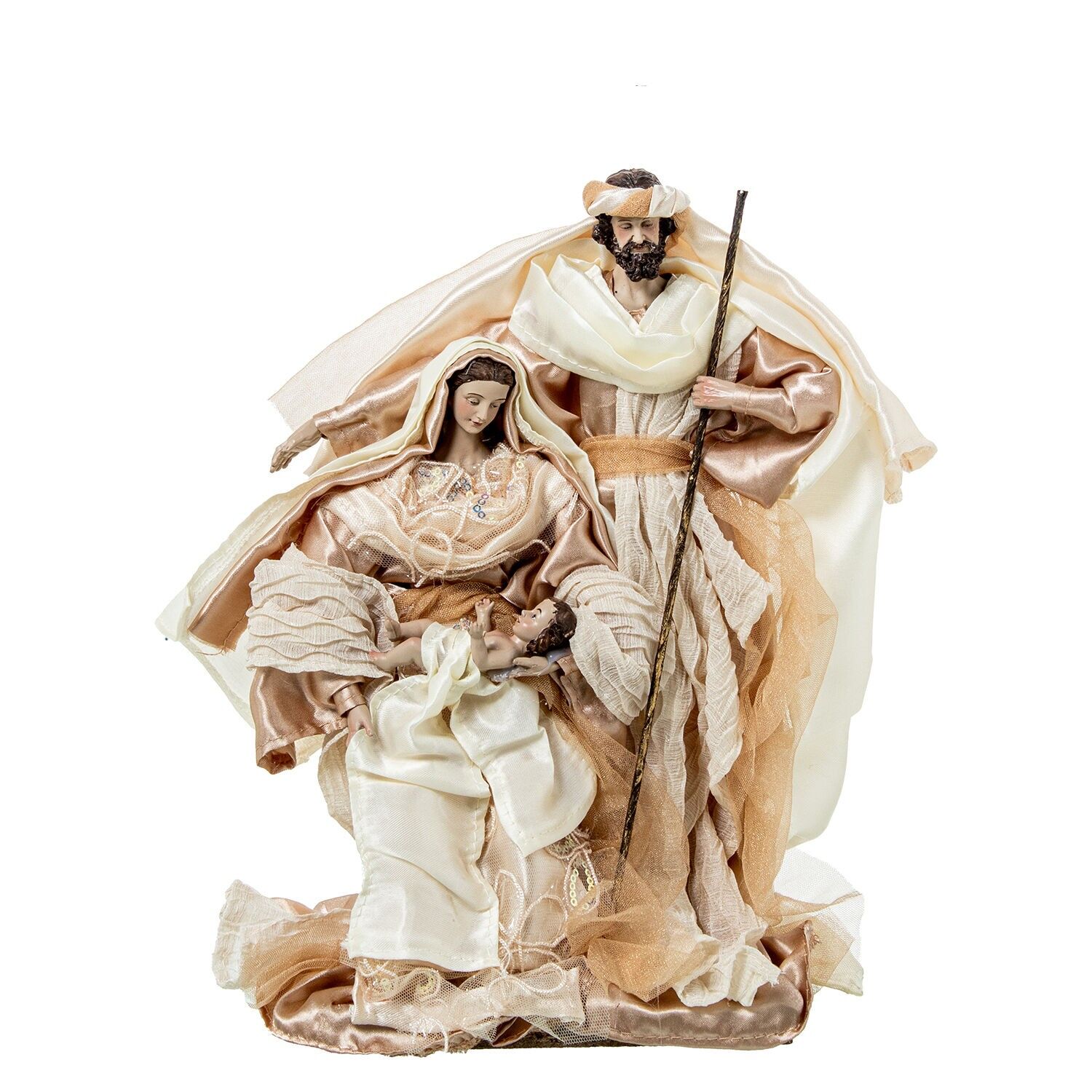 Figur aus Kunstharz, Stoffmotiv Heilige Familie, 31 cm x 31 cm ST50744