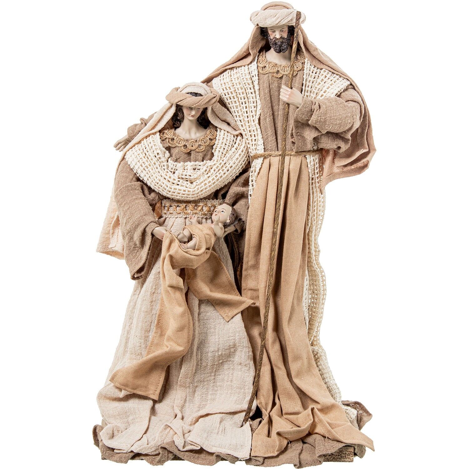 Harzfigur, Stoffmotiv Heilige Familie, 43 cm x 43 cm ST50748