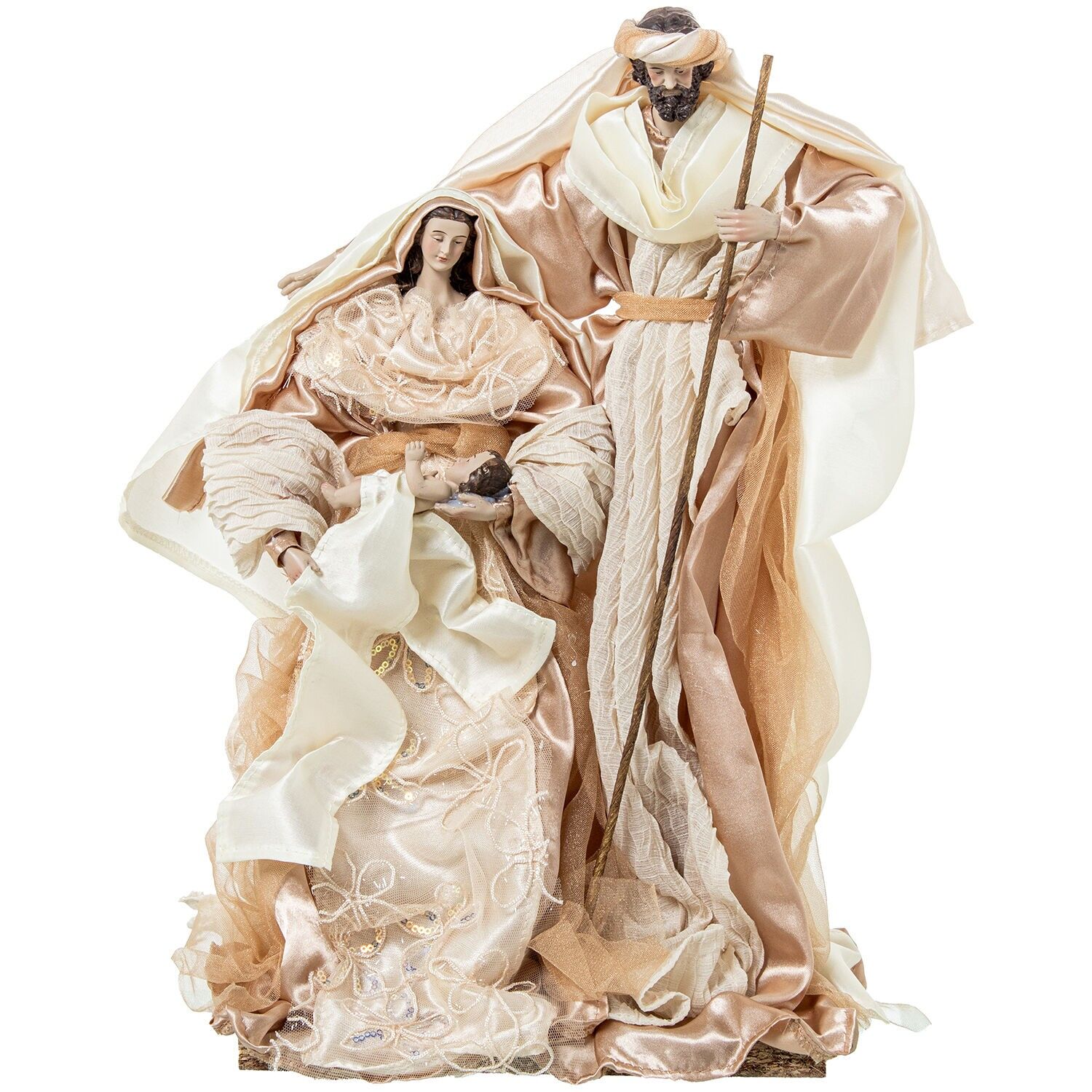 Harzfigur, Stoffmotiv Heilige Familie, 43 cm x 43 cm ST50747