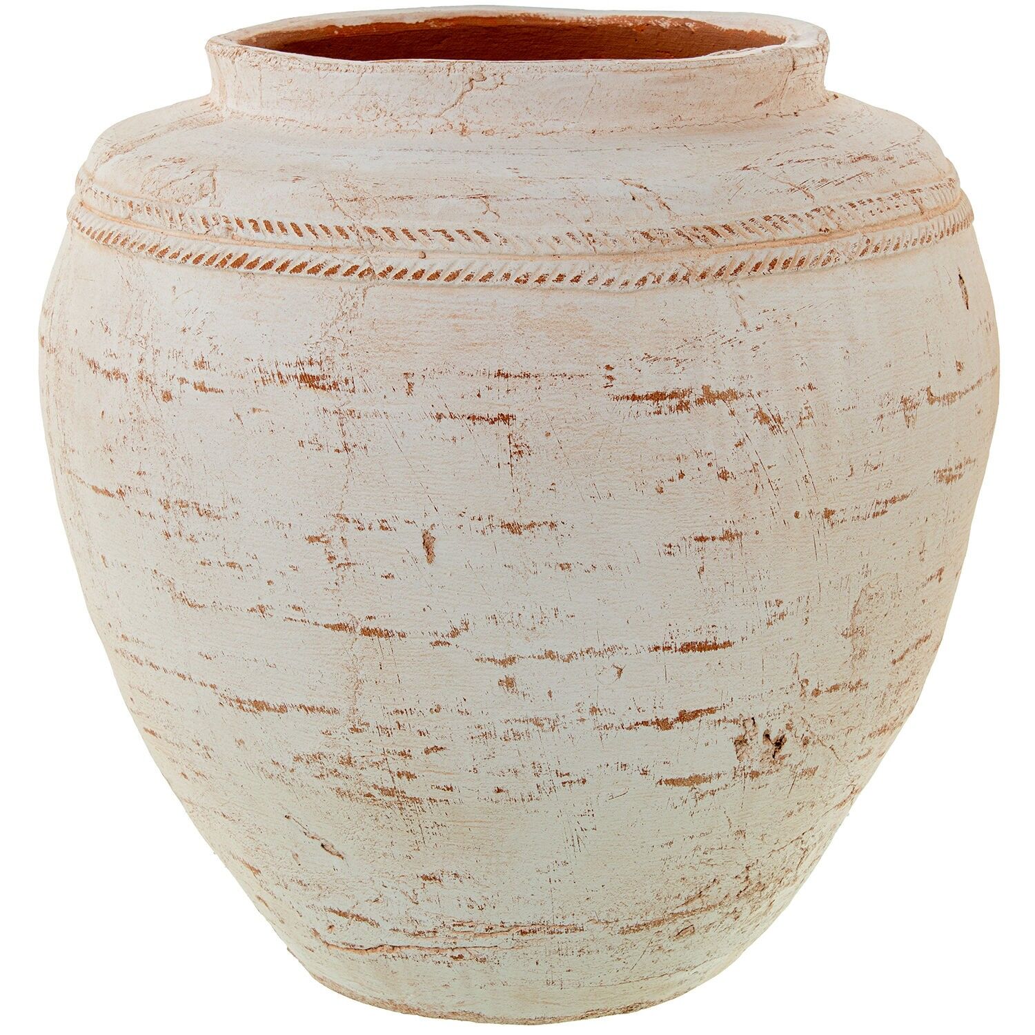 Weiße Keramikvase 37x37cm ST50779