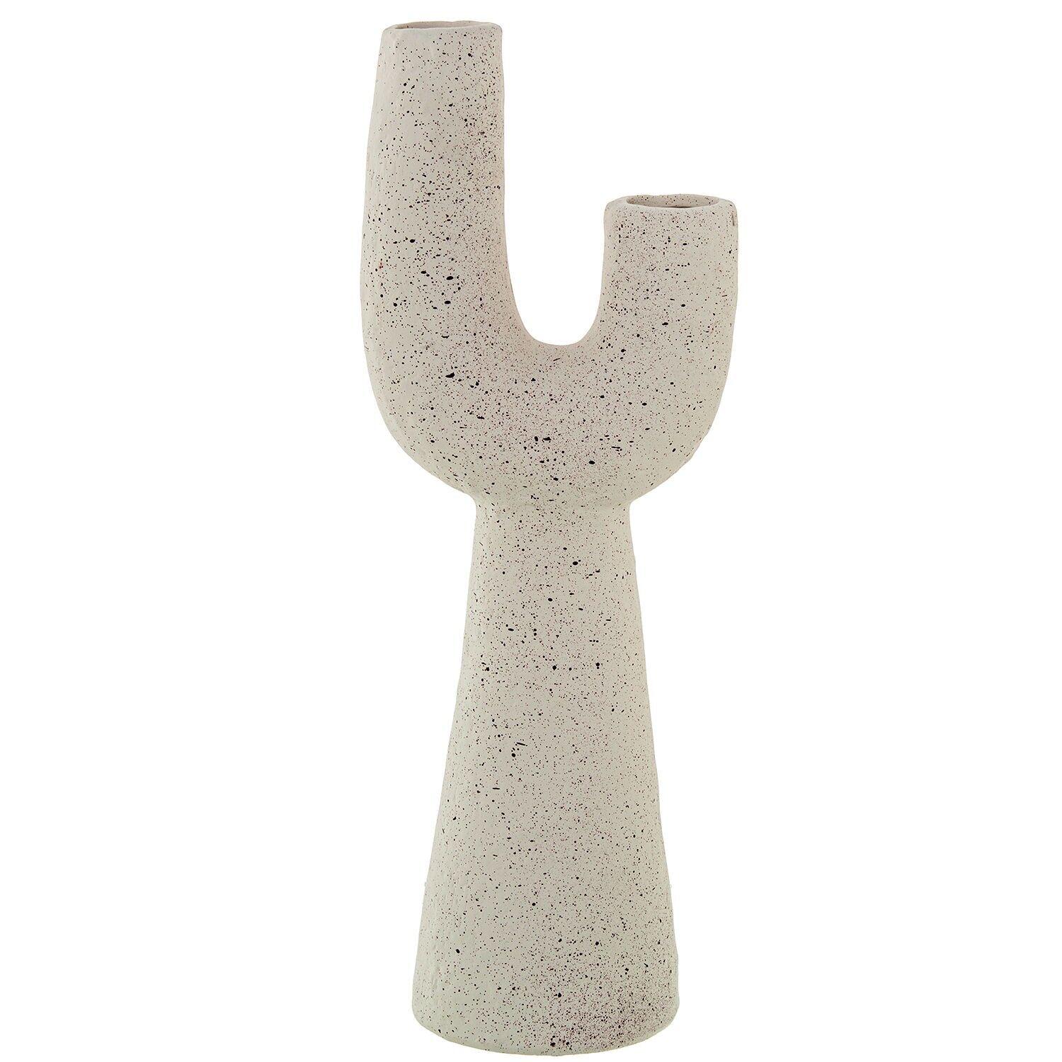 Abstrakte weiße Keramikvase 14x10x36cm ST50794