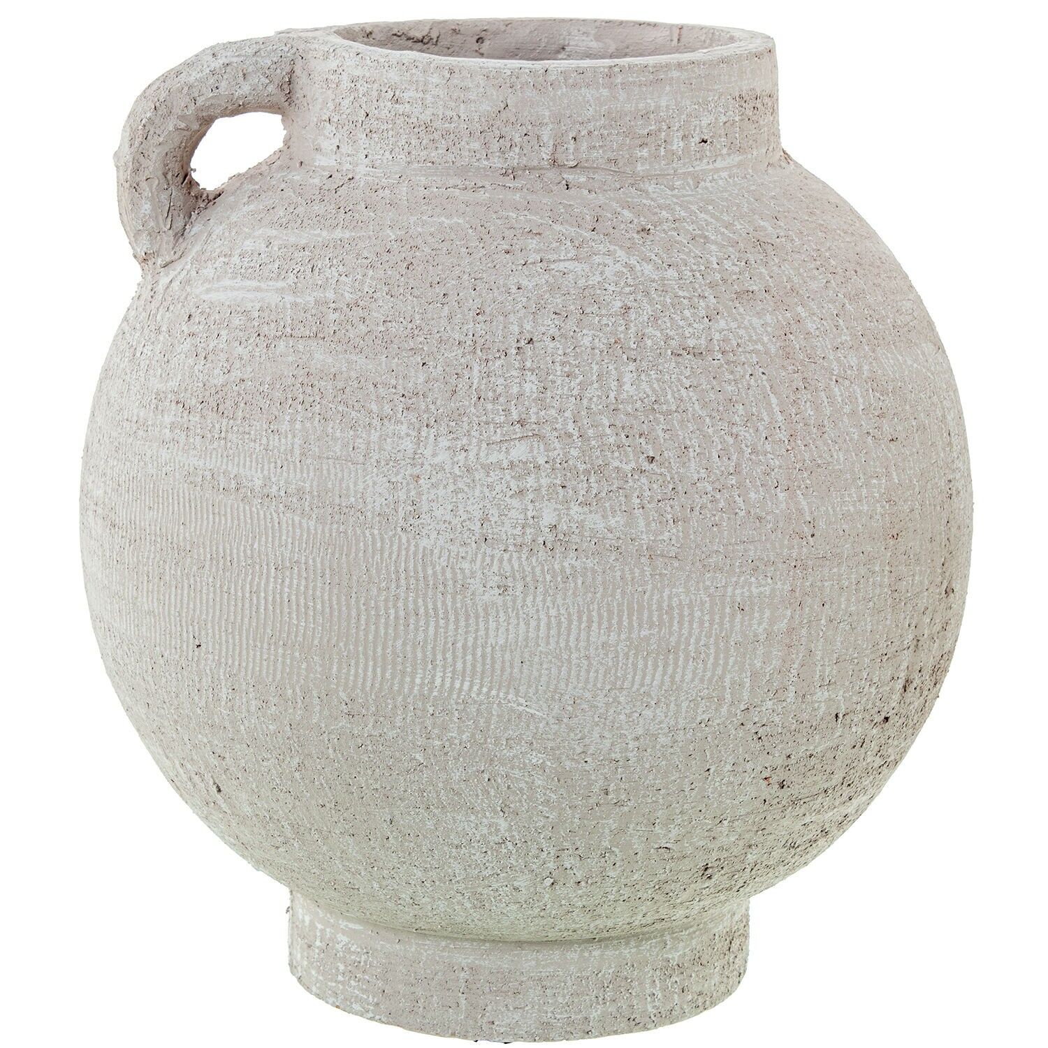 Weiße Keramikvase mit Henkel, 29 x 30 cm, ST50799