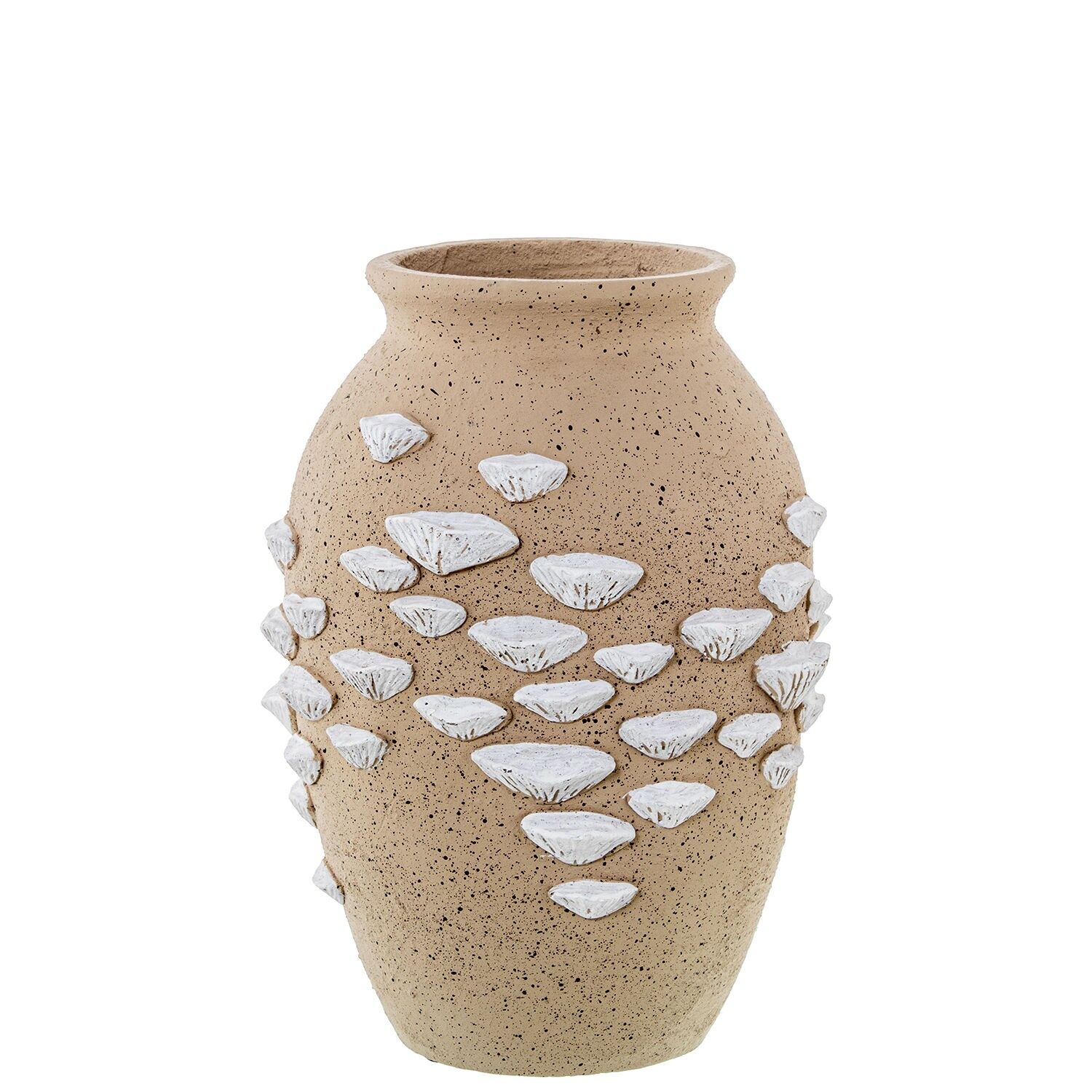Naturkeramikvase mit Keramikmuscheldekor, 24 x 32 cm, ST50808