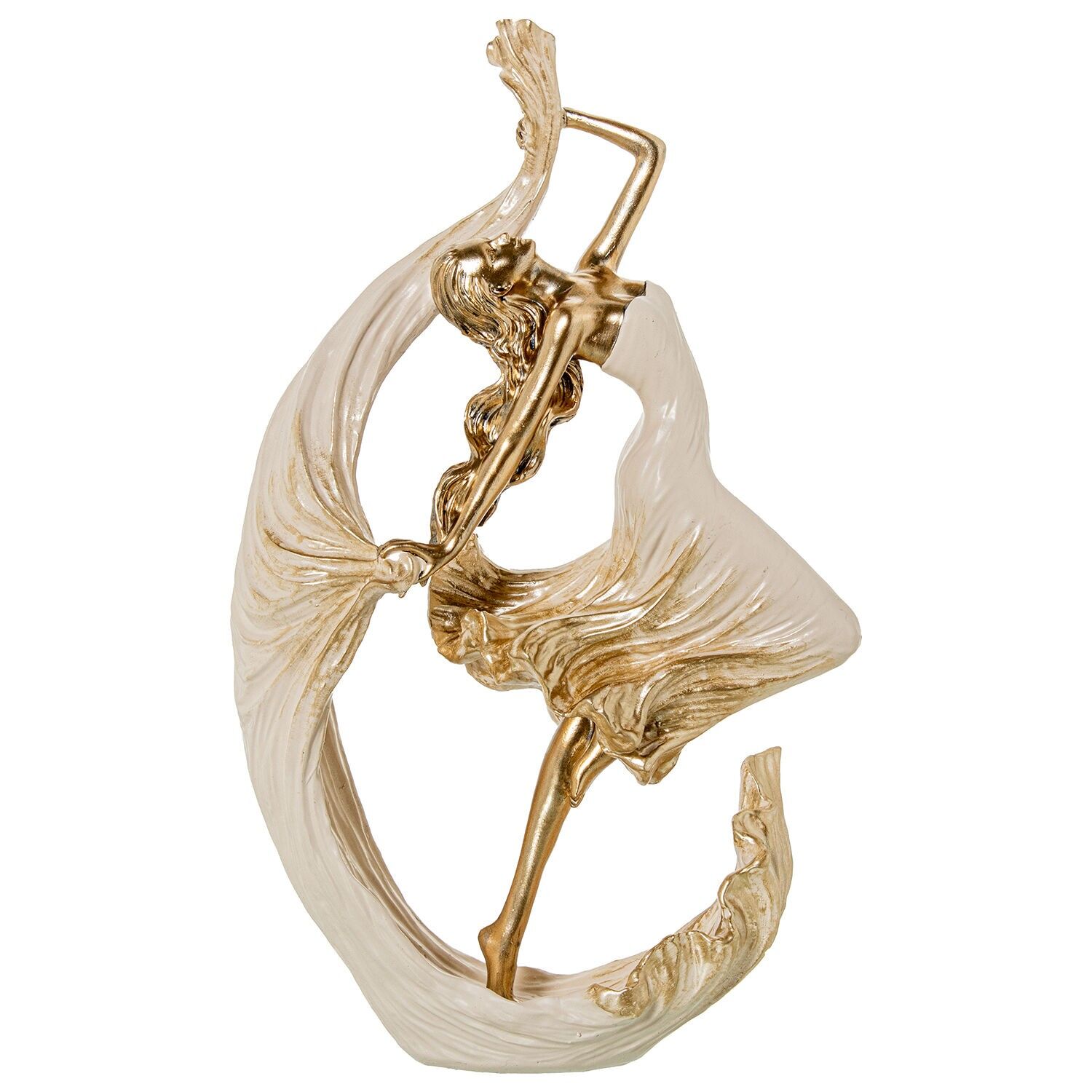 Goldene Ballerina-Figur aus Kunstharz, 23 x 8 x 38 cm, ST50819