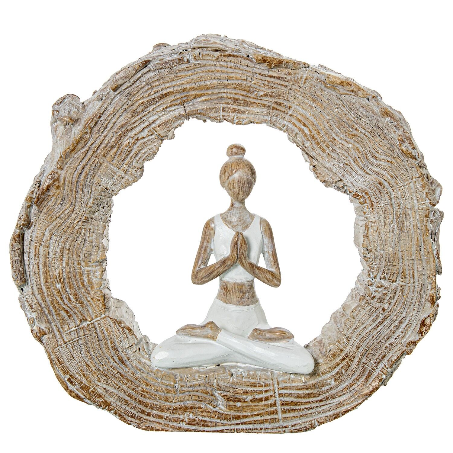 Buddha-Figur aus Kunstharz im Kreis, 20 x 5 x 18 cm, ST50816