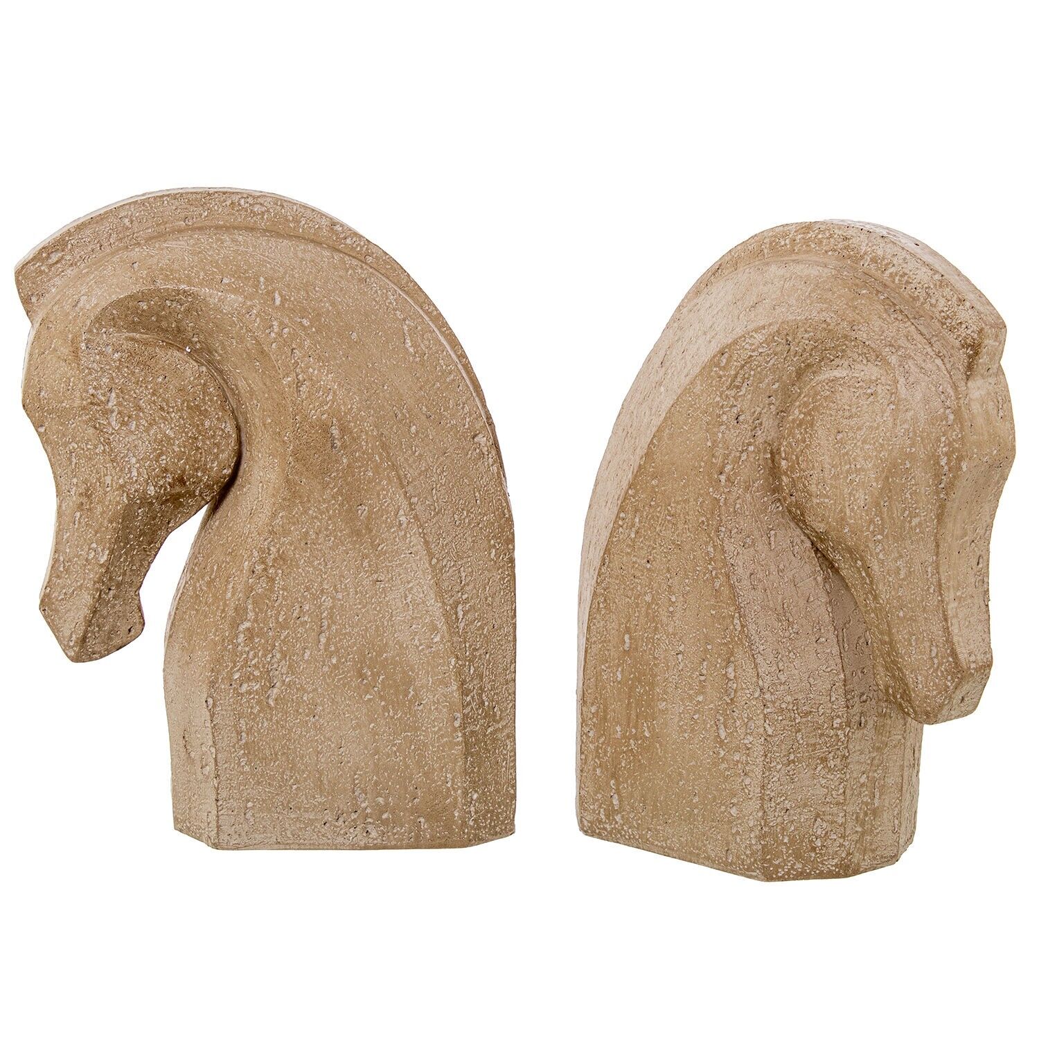 Set of 2 resin bookends with horses, 16x9x21cm ST50859