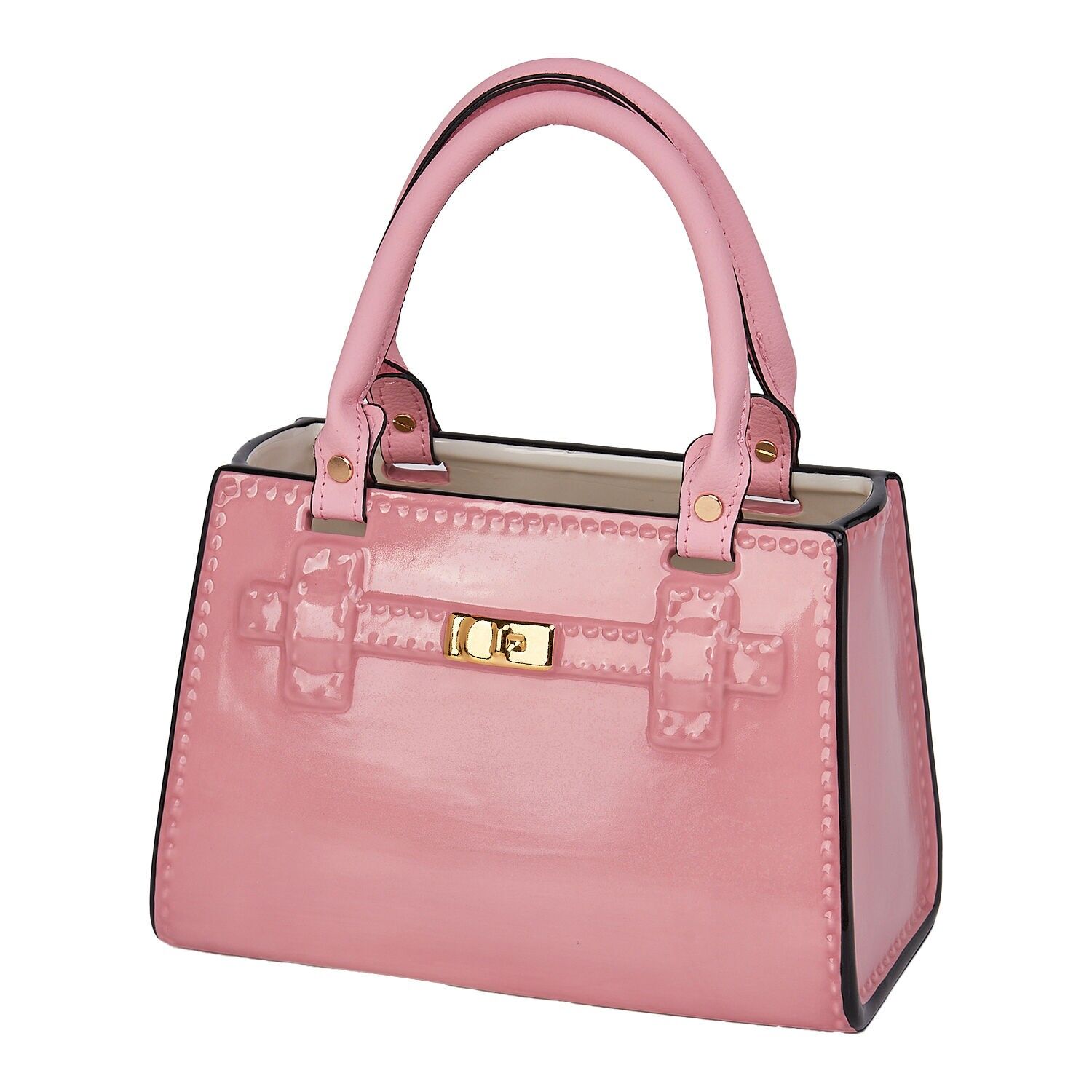 Keramikfigur, rosa Tasche, 24x13,5x16cm, ST50865
