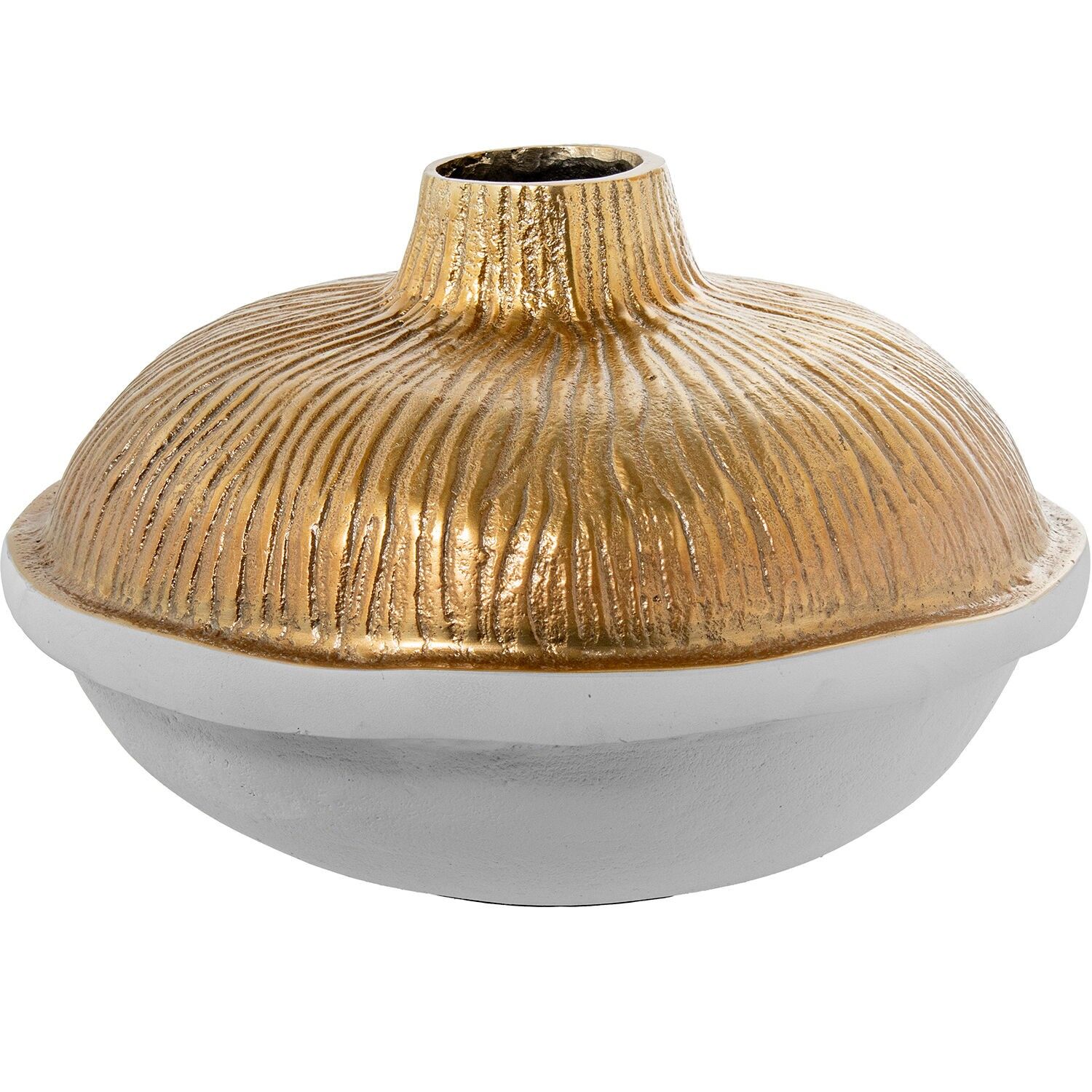 Aluminiumvase 20 cm, gold, weiß 30 x 20 cm ST53072