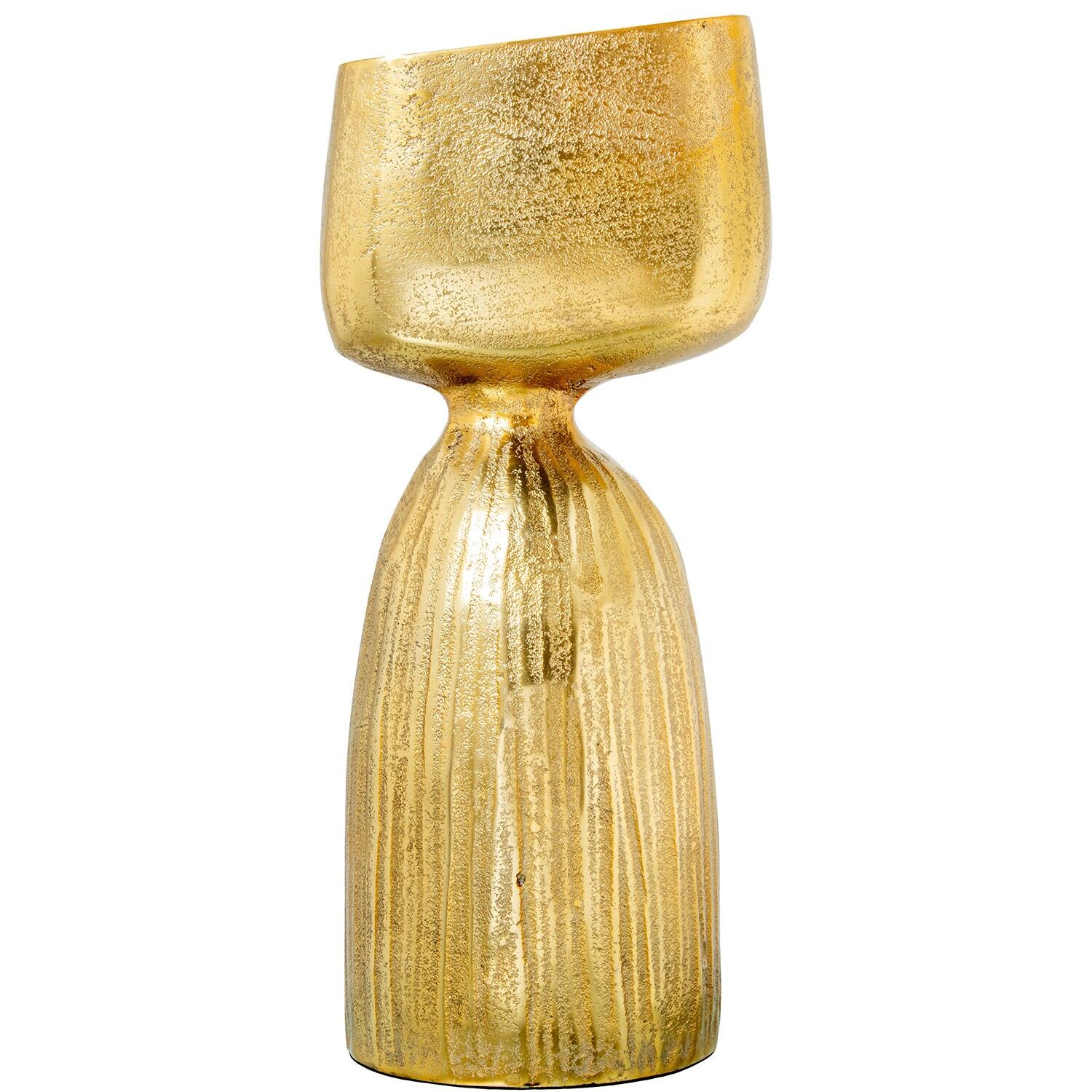 Aluminiumvase 38 cm, rohes Gold, 16 x 13 x 38 cm, ST53080