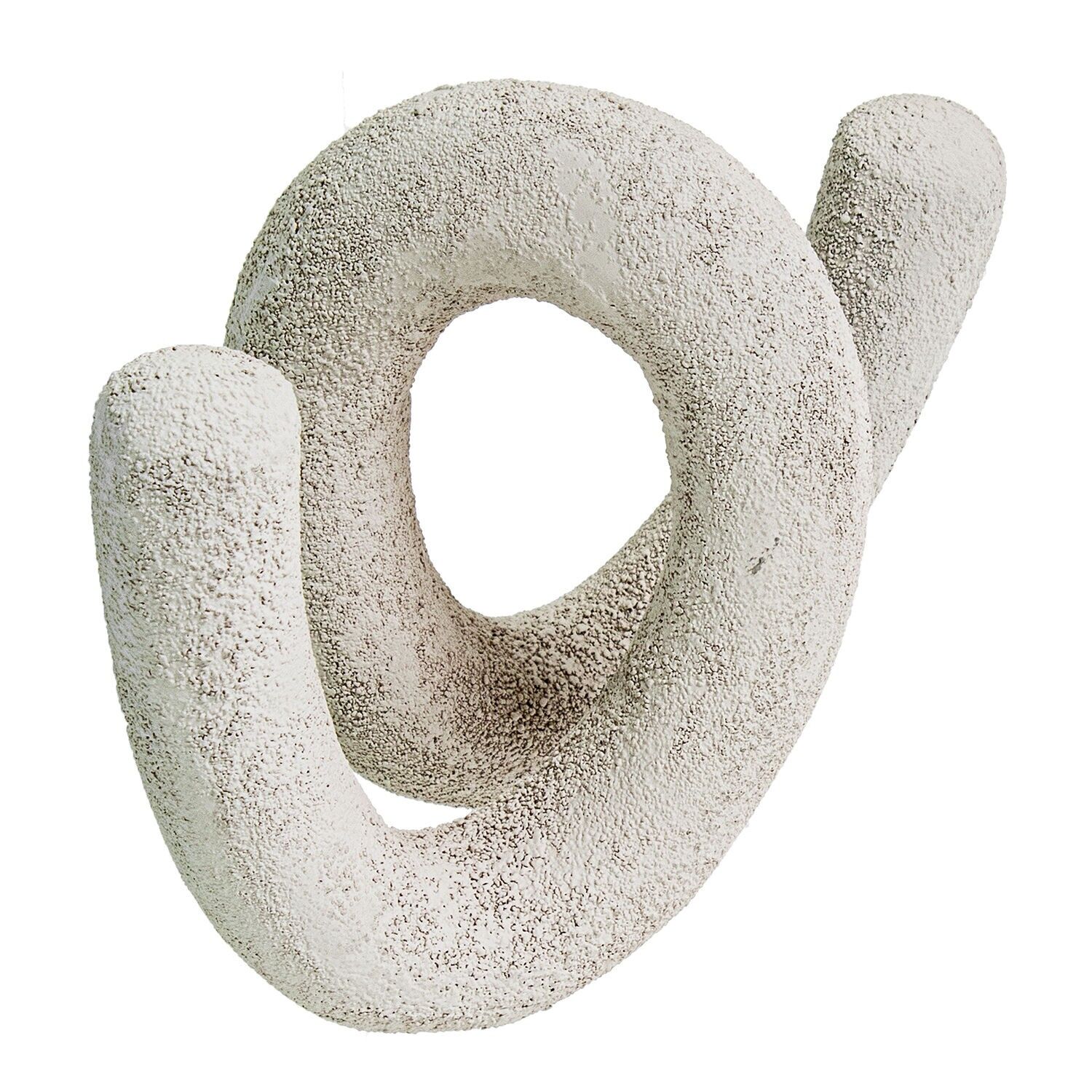 Abstrakte Tischdekoration, raues weißes Aluminium, 17 x 9 x 13 cm ST53094