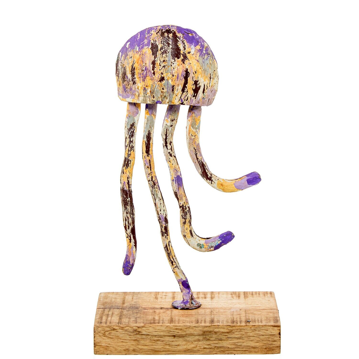 Figura medusa hierro con base madera 15x10x26cm ST61338