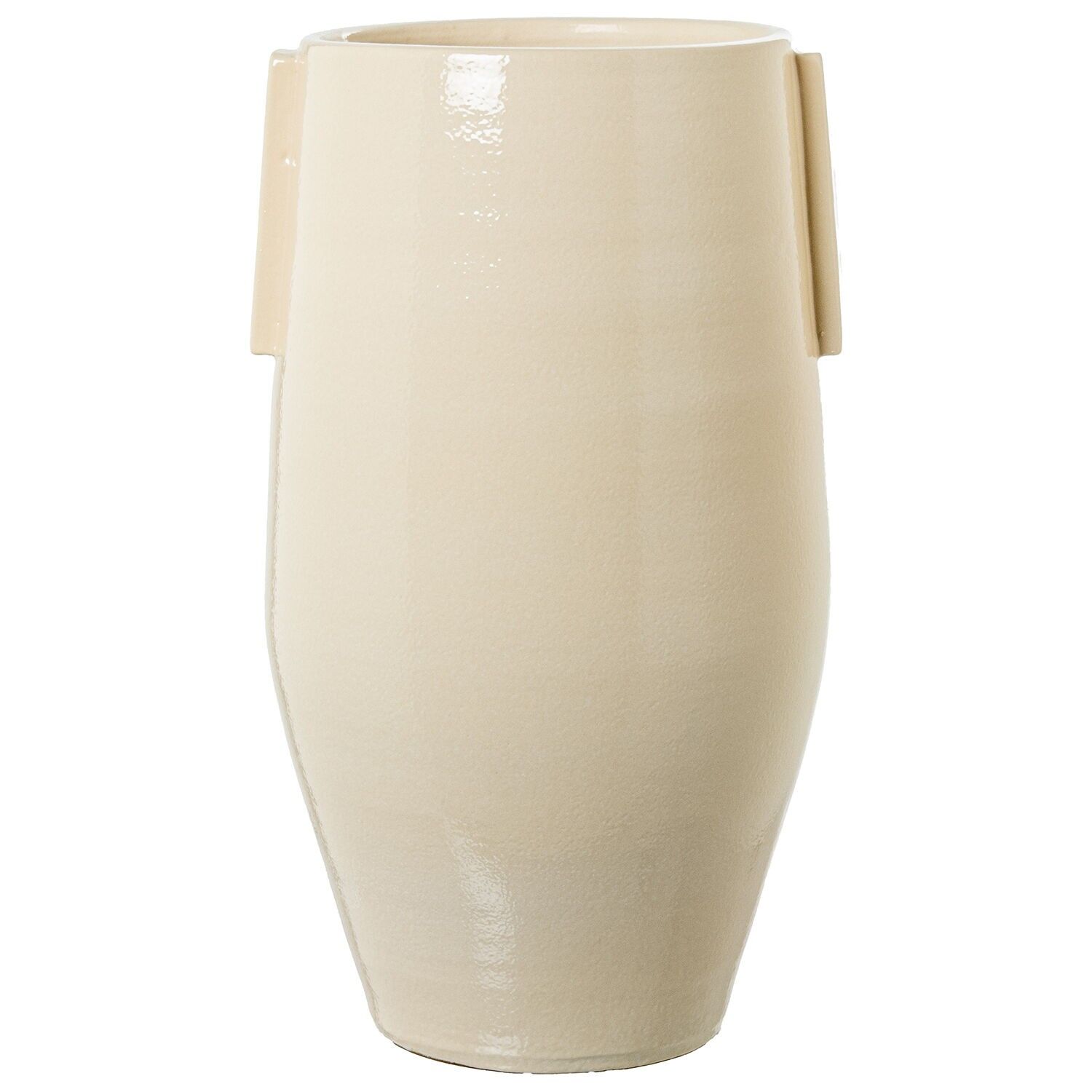 Keramikvase 40 cm, cremefarben, Craquelé-Glanz, 24 x 40 cm, Öffnung: 18 cm, ST61392