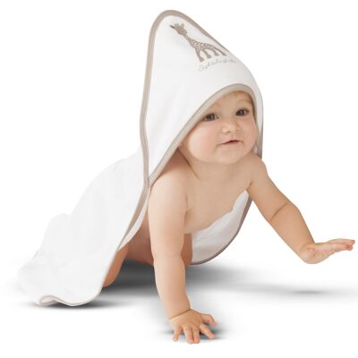 Cape de bain Sophie la girafe en coffret blanc