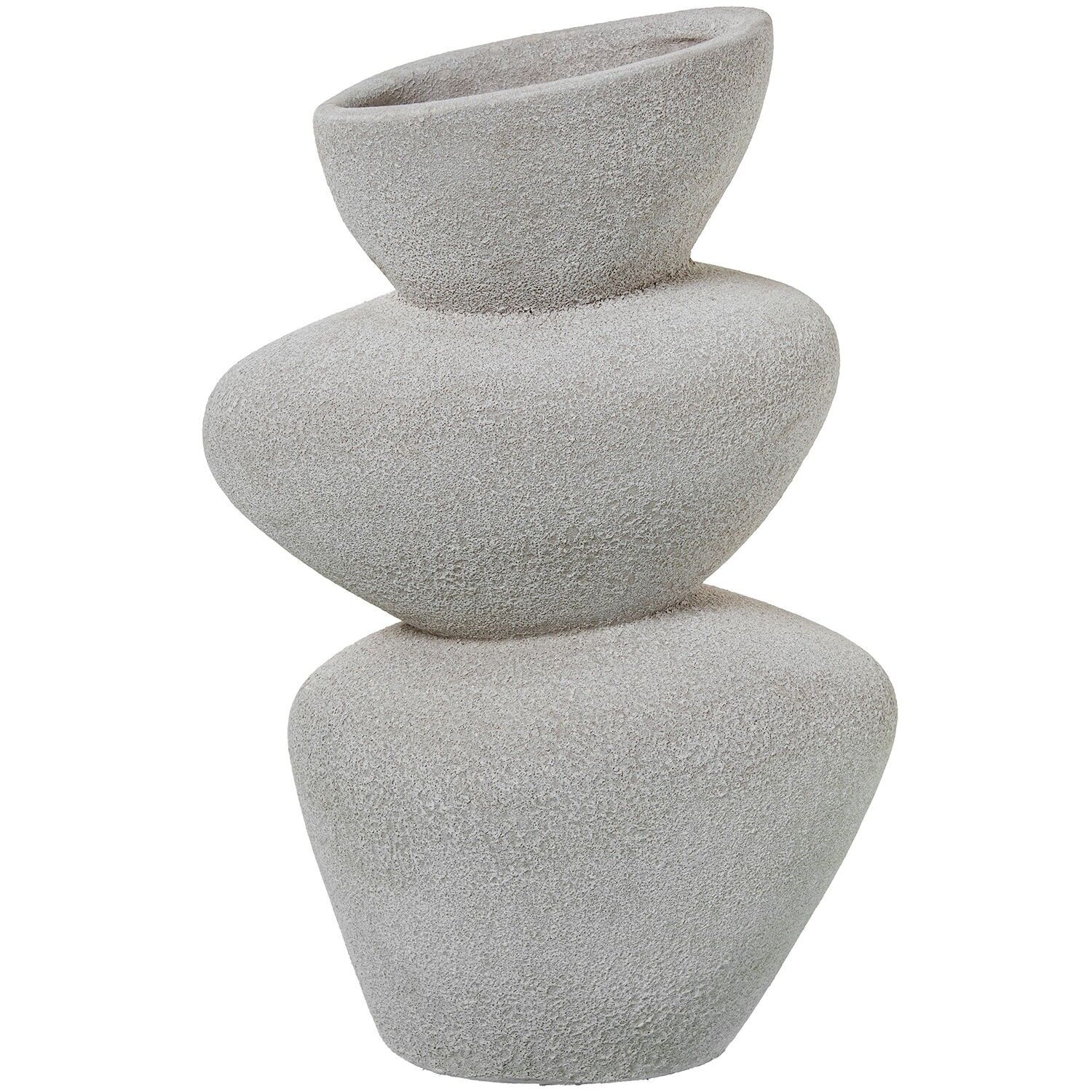 Keramikvase 36 cm, sandweiß, 23 x 14 x 36 cm, ST61439