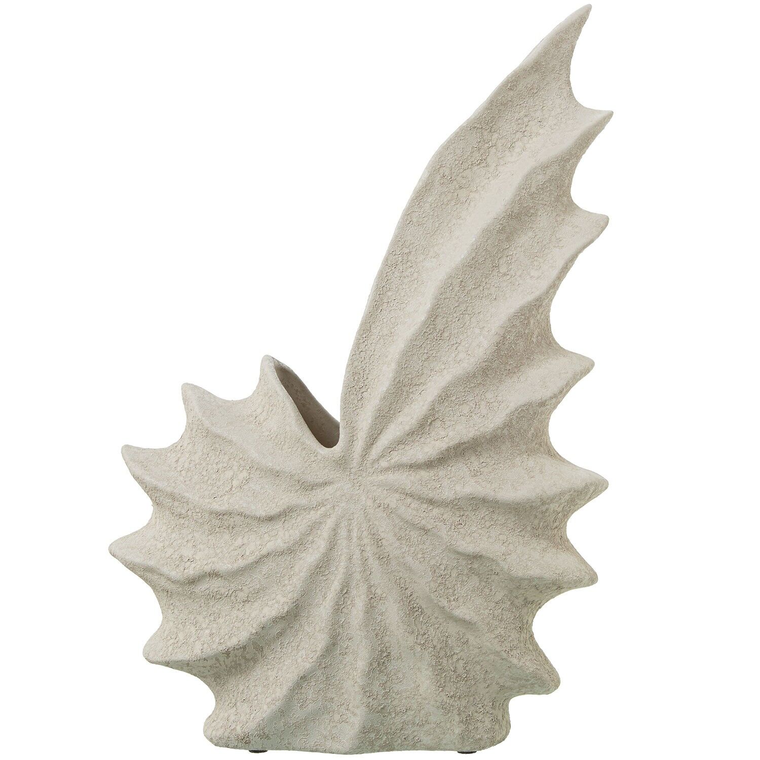 Keramikvase 40 cm abstrakte Muschel grau 28x14x40cm ST61460