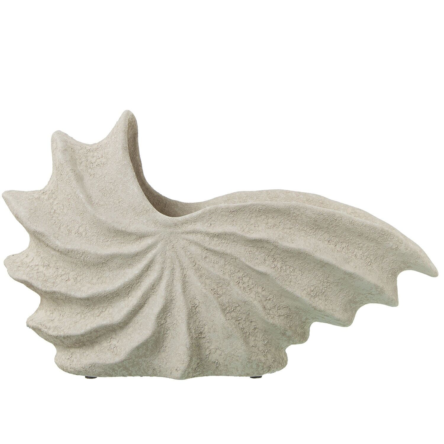 Keramikvase 24 cm abstrakte Muschel grau 39x14x24cm ST61461